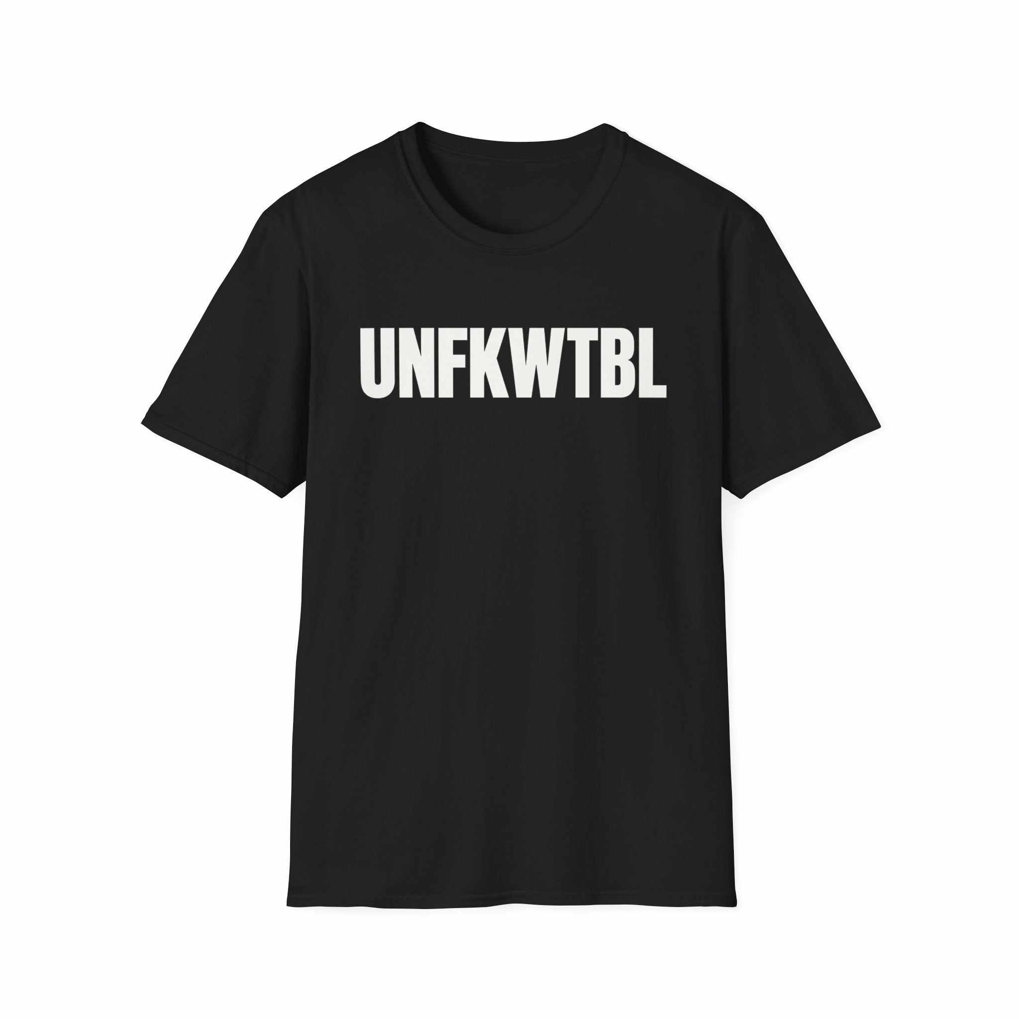 Coral-rose UNFKWTBL Graphic Tee with bold white varsity-style lettering on soft cotton fabric