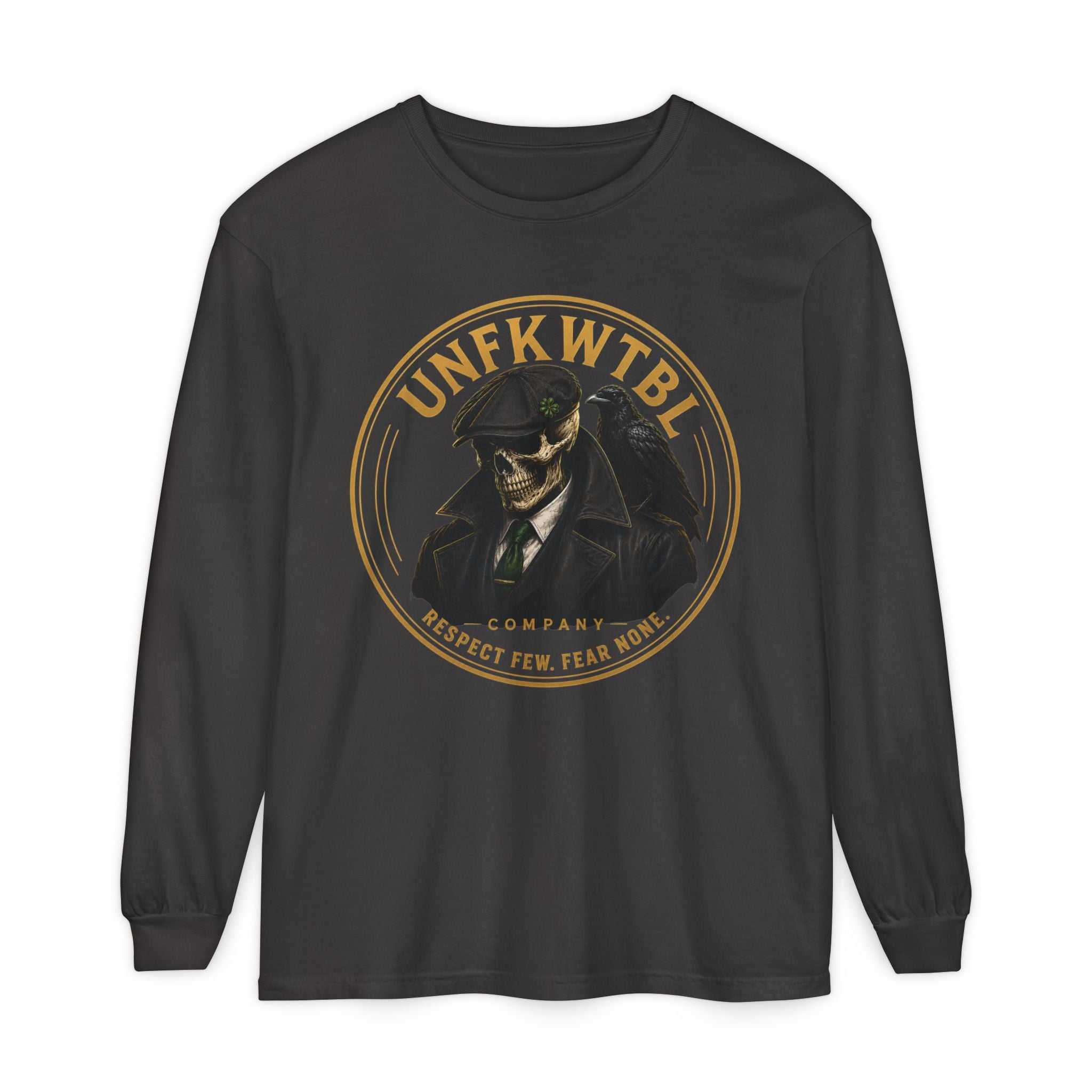 UNFKWTBL Skull Detective Long Sleeve T‑Shirt — "Respect Few, Fear None"