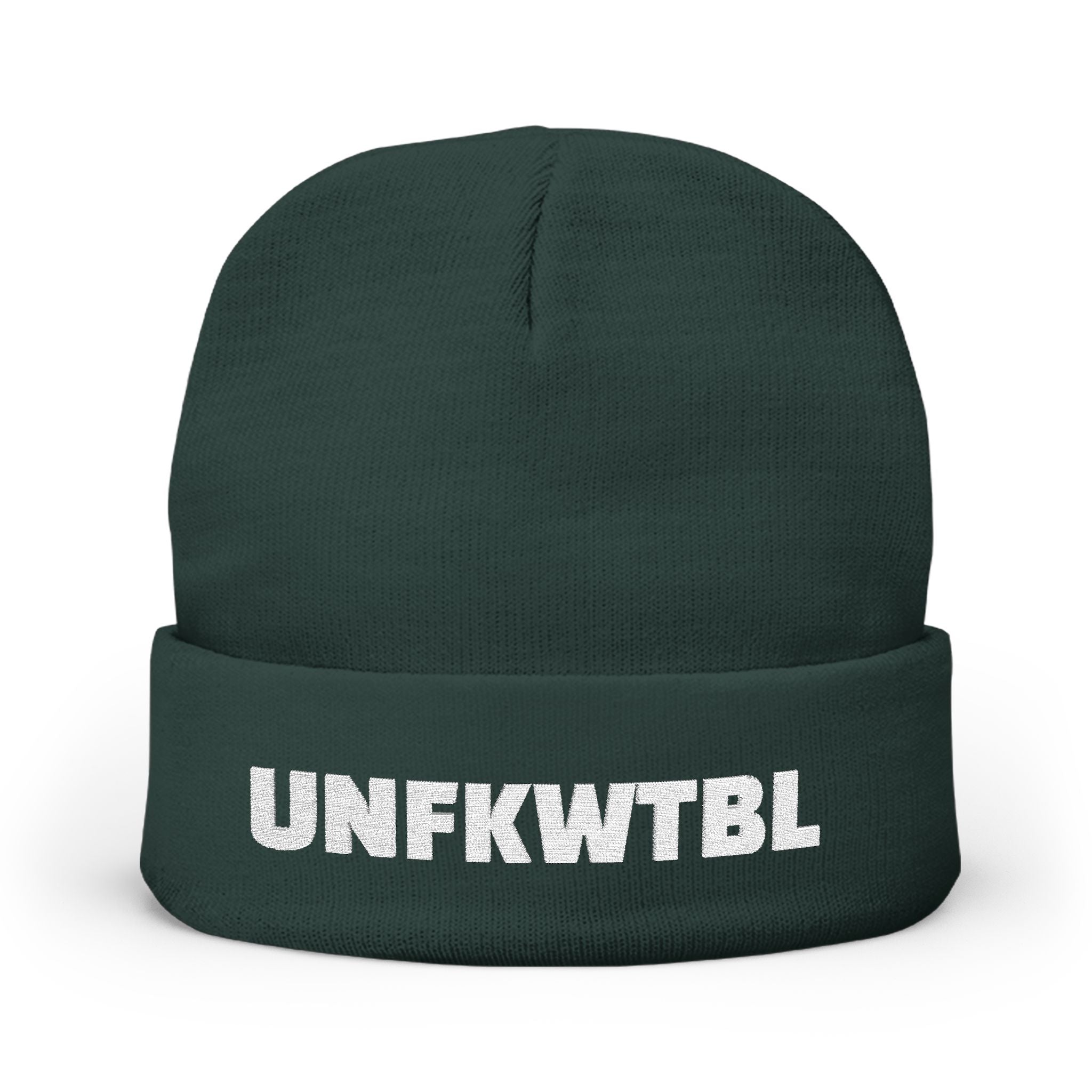 UNFKWTBL Embroidered Cuffed Knit Beanie