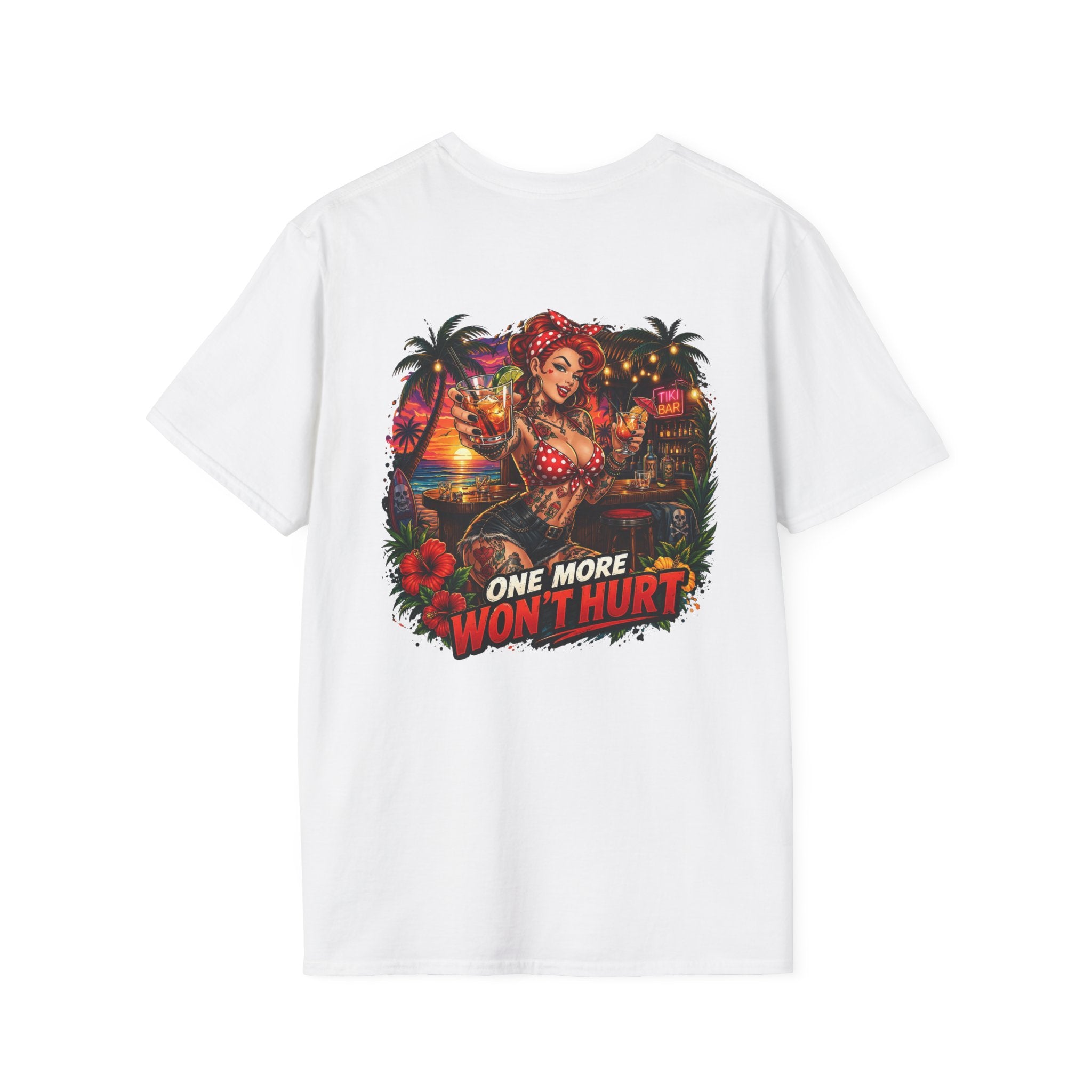 T-Shirt — Retro Pinup Beach Graphic “One More Won’t Hurt”