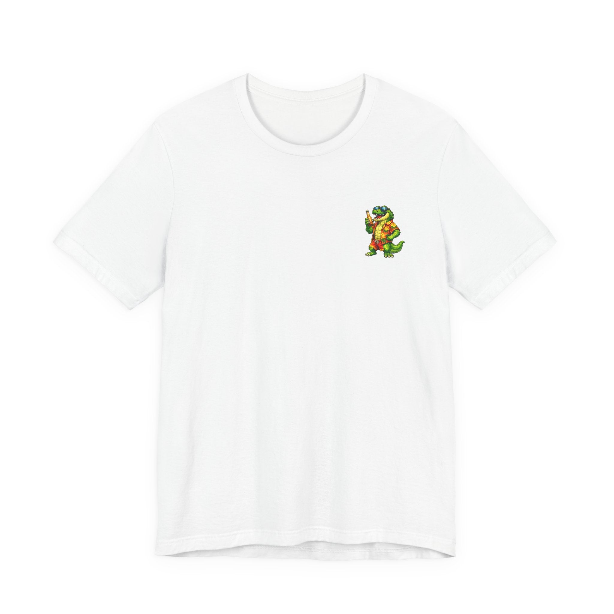 Vacation Party Tee — "This Is Why We Vacation" Tropical Shark & Gator Graphic Shirt