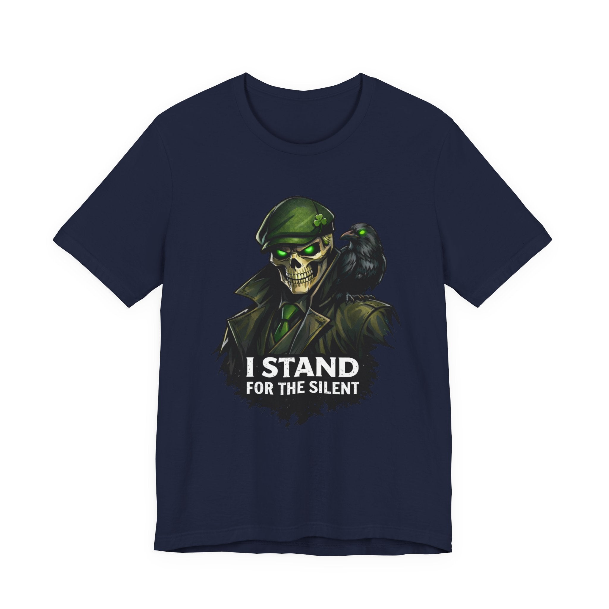 I Stand for the Silent Tee — Soldier Skull with Raven Graphic