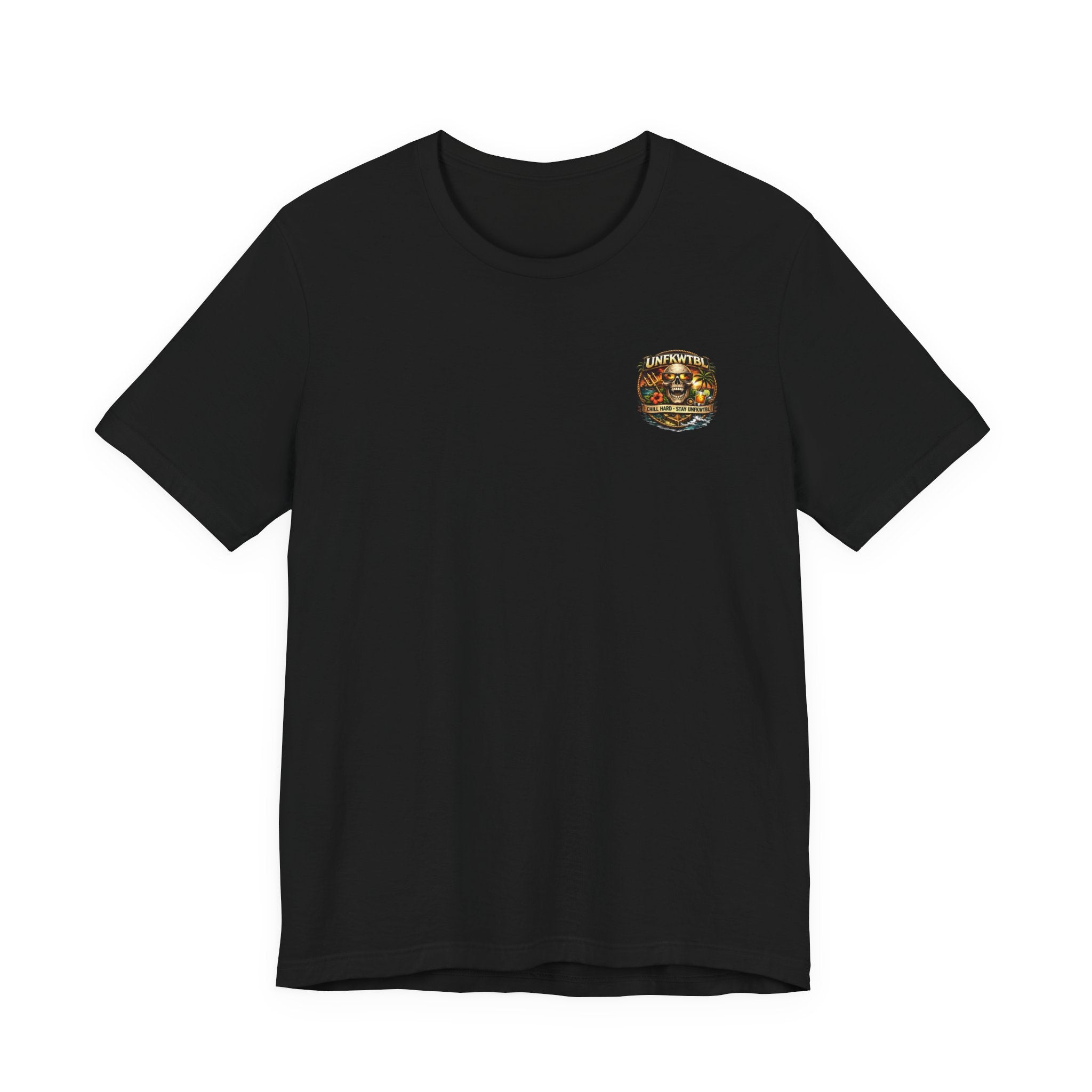 Island State of Mind Graphic Tee — "Stay UNFKWTBL" Tropical Hula Girl Shirt