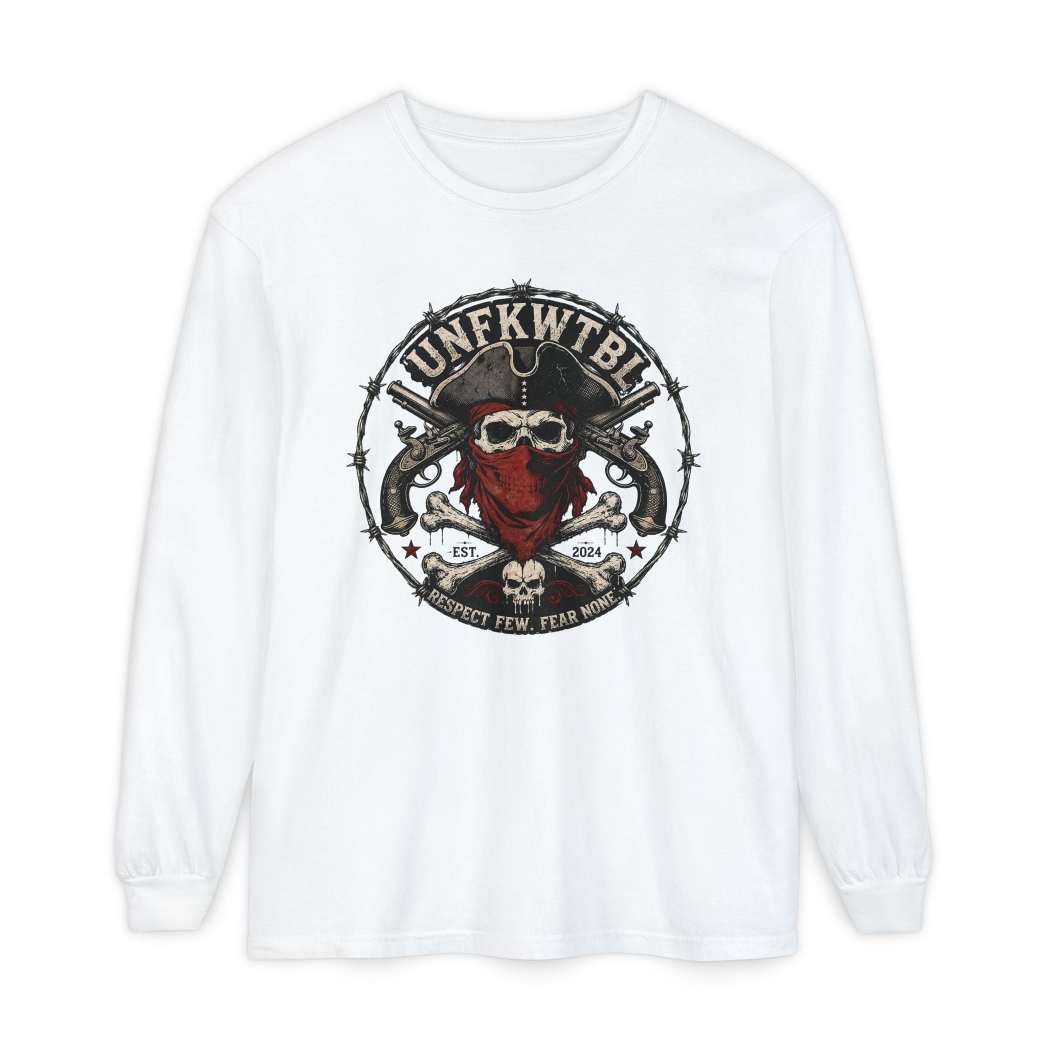 Skull Bandana Long Sleeve T-Shirt — UNFKWTBL Graphic