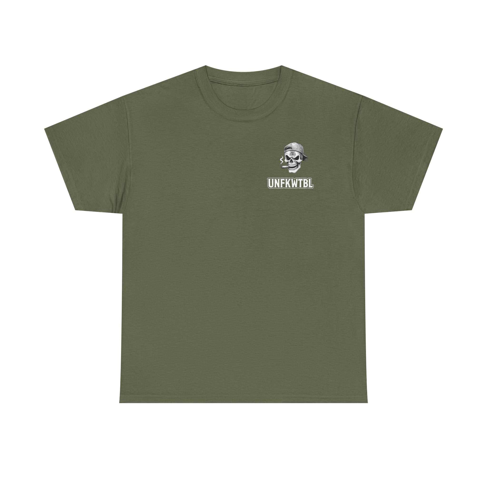 Skull & 'UNFKWTBL' Graphic Tee — Vintage Biker Skull T‑Shirt
