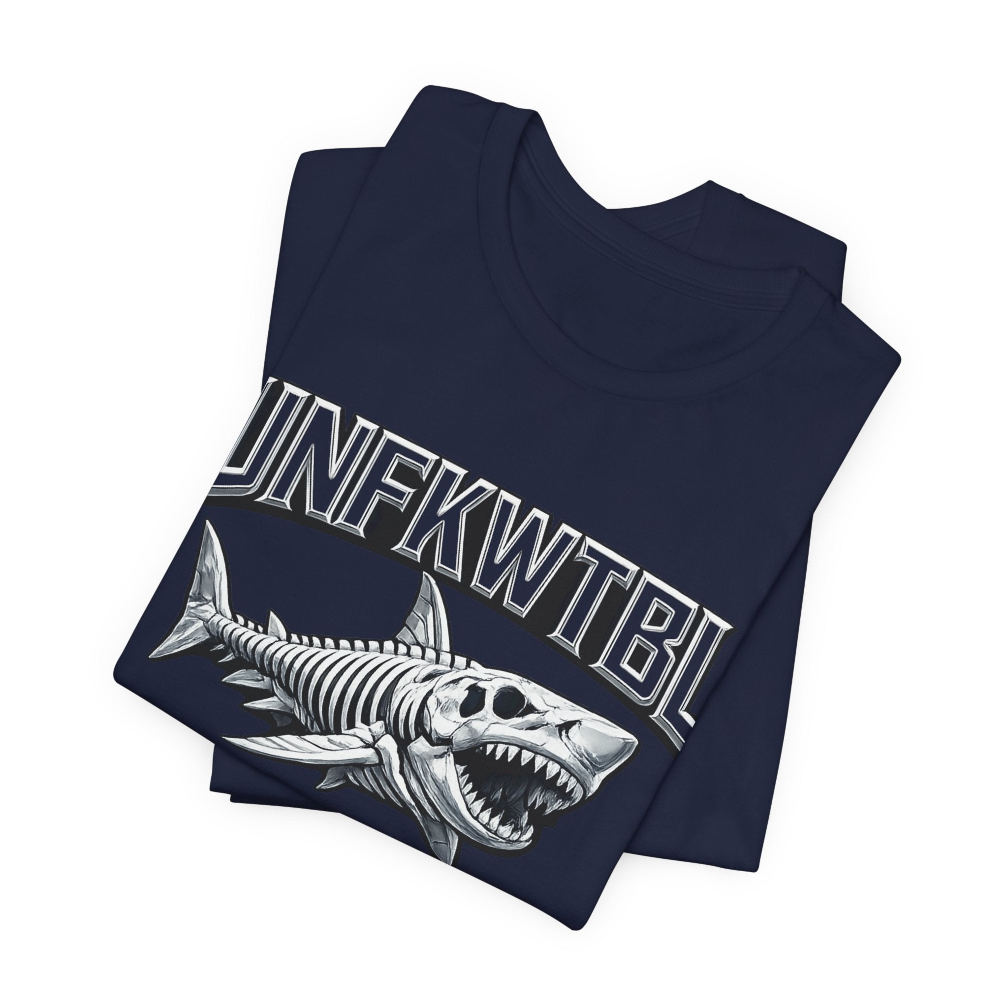 Shark Graphic Tee — 'UNFKWTBL' Vintage Skeleton Shark Shirt