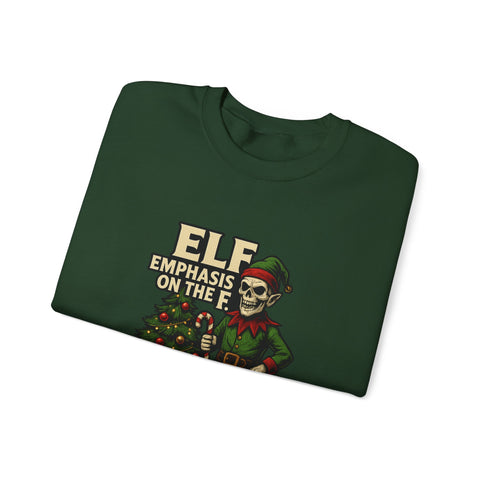 Funny Christmas Elf Sweatshirt - "Elf Emphasis on the &