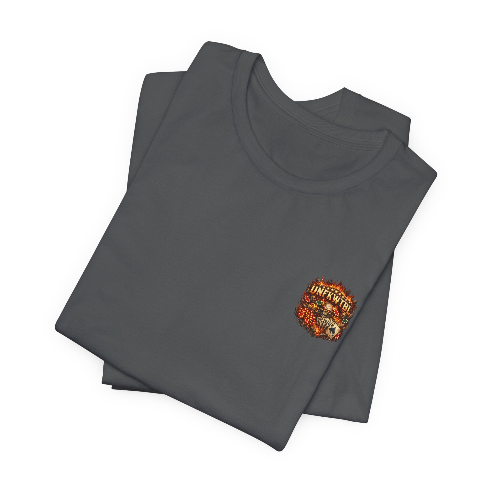 Poker Skull Tee — "The House Is Afraid" Graphic Playing Cards Shirt