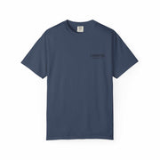 Navy blue Chucky Cocktail unisex T-shirt with horror-themed design made of soft 100% cotton.