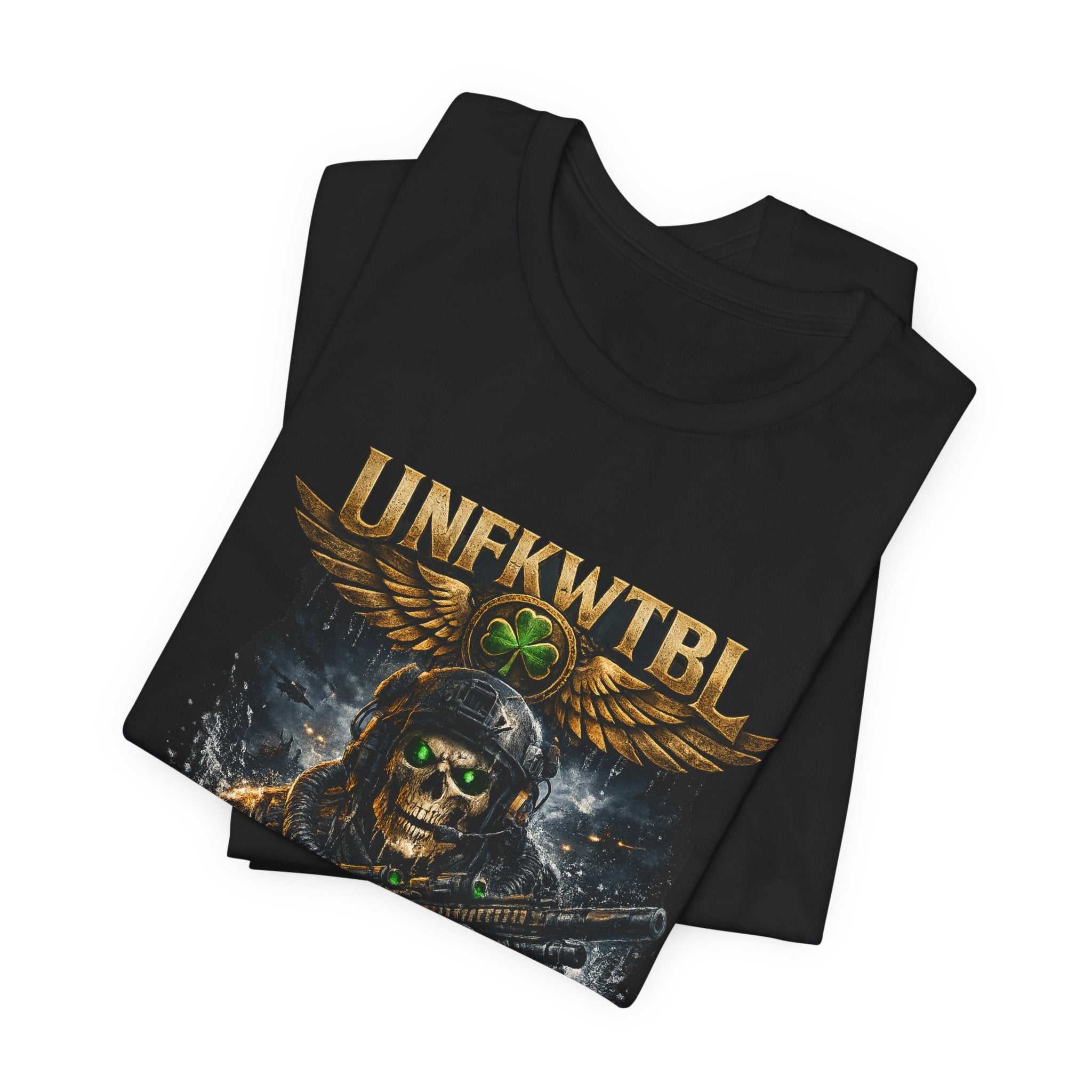 Unkillable Soldier Skull Tee — "Unfkwtbl" Military Skull Graphic T-Shirt
