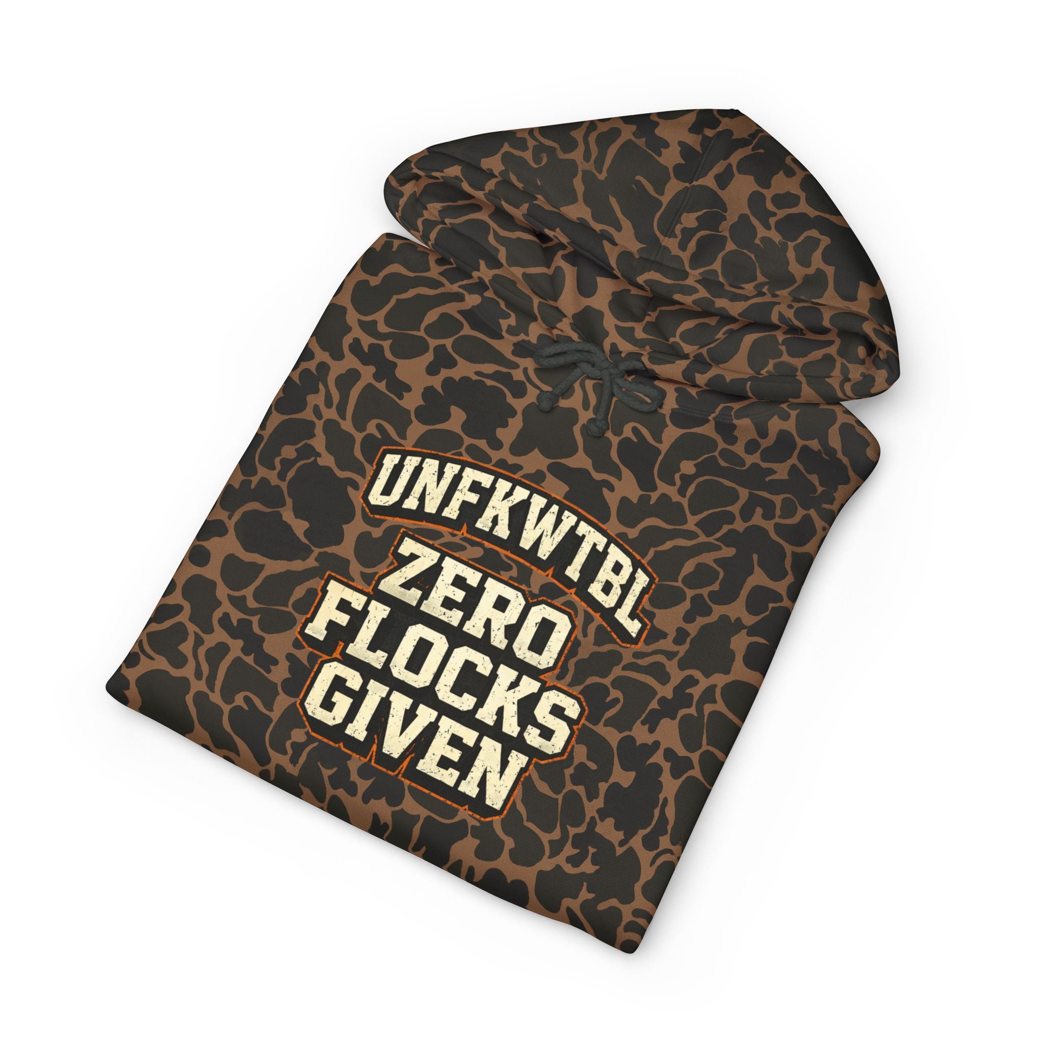 Hoodie — "UNFKWTBL Zero Flocks Given" Camo Graphic Pullover