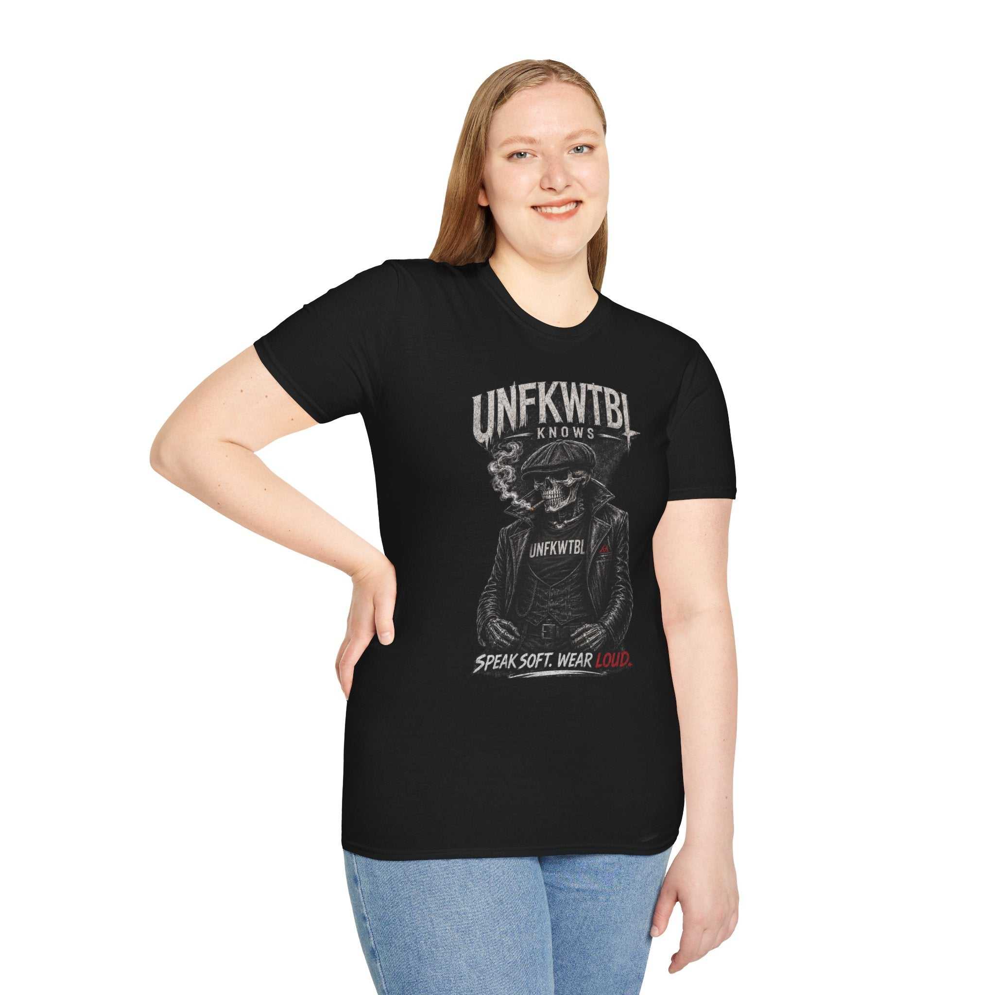 Skull Biker 'UNFKWTBL Knows' Graphic T-Shirt
