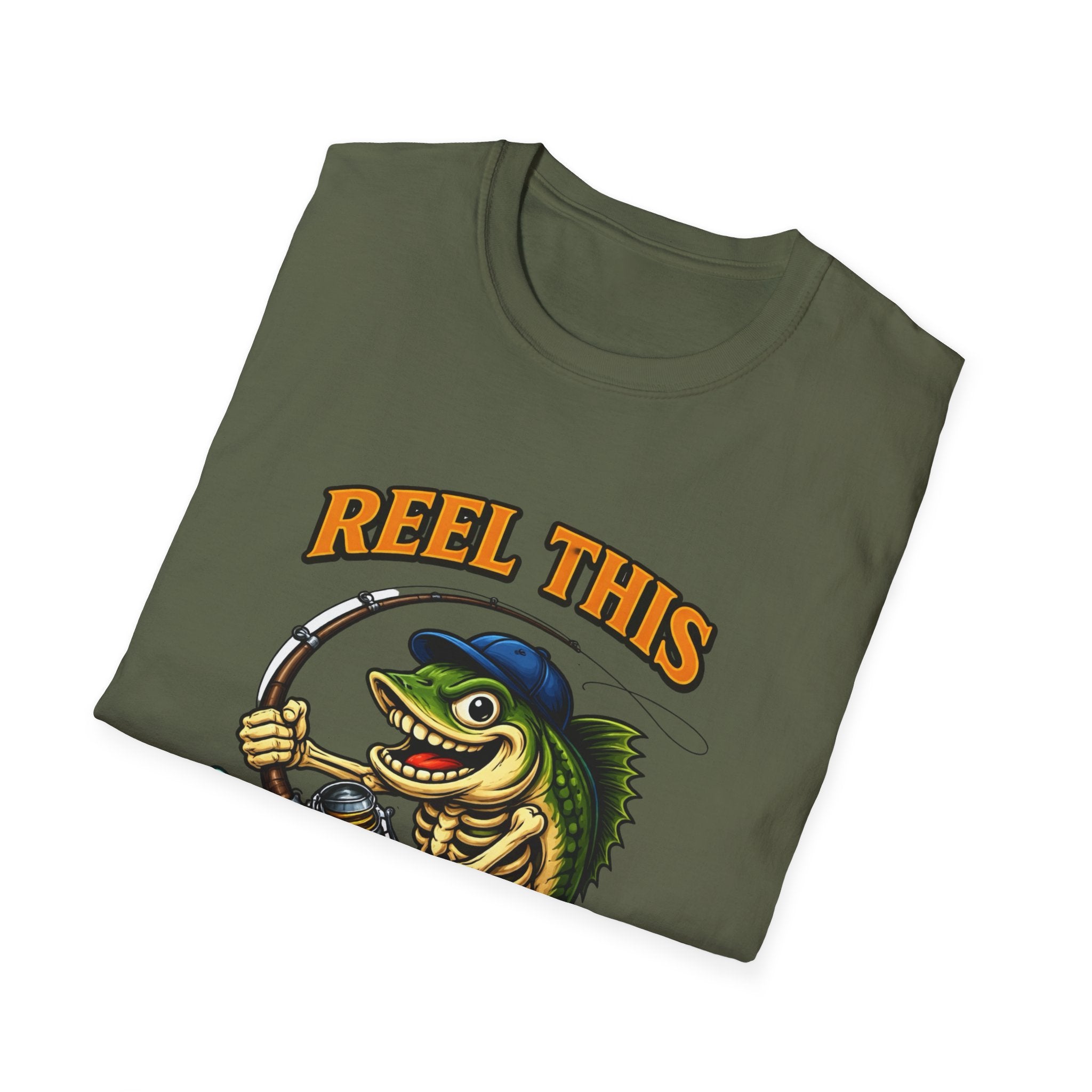 Fishing T-Shirt — "Reel This" Funny Bass Graphic Tee for Anglers