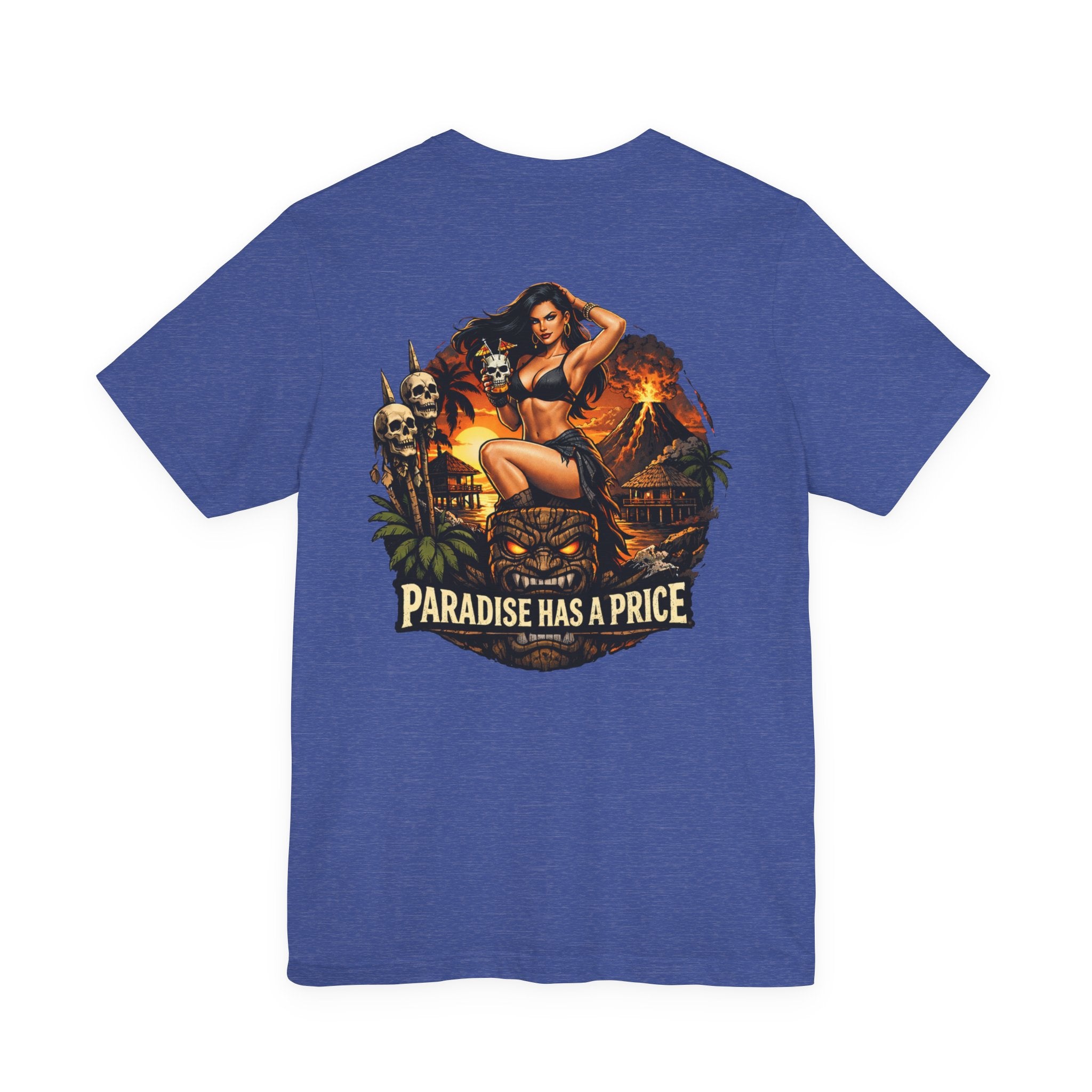 Paradise Has a Price T-Shirt — Tropical Pinup Skull Island Graphic Tee