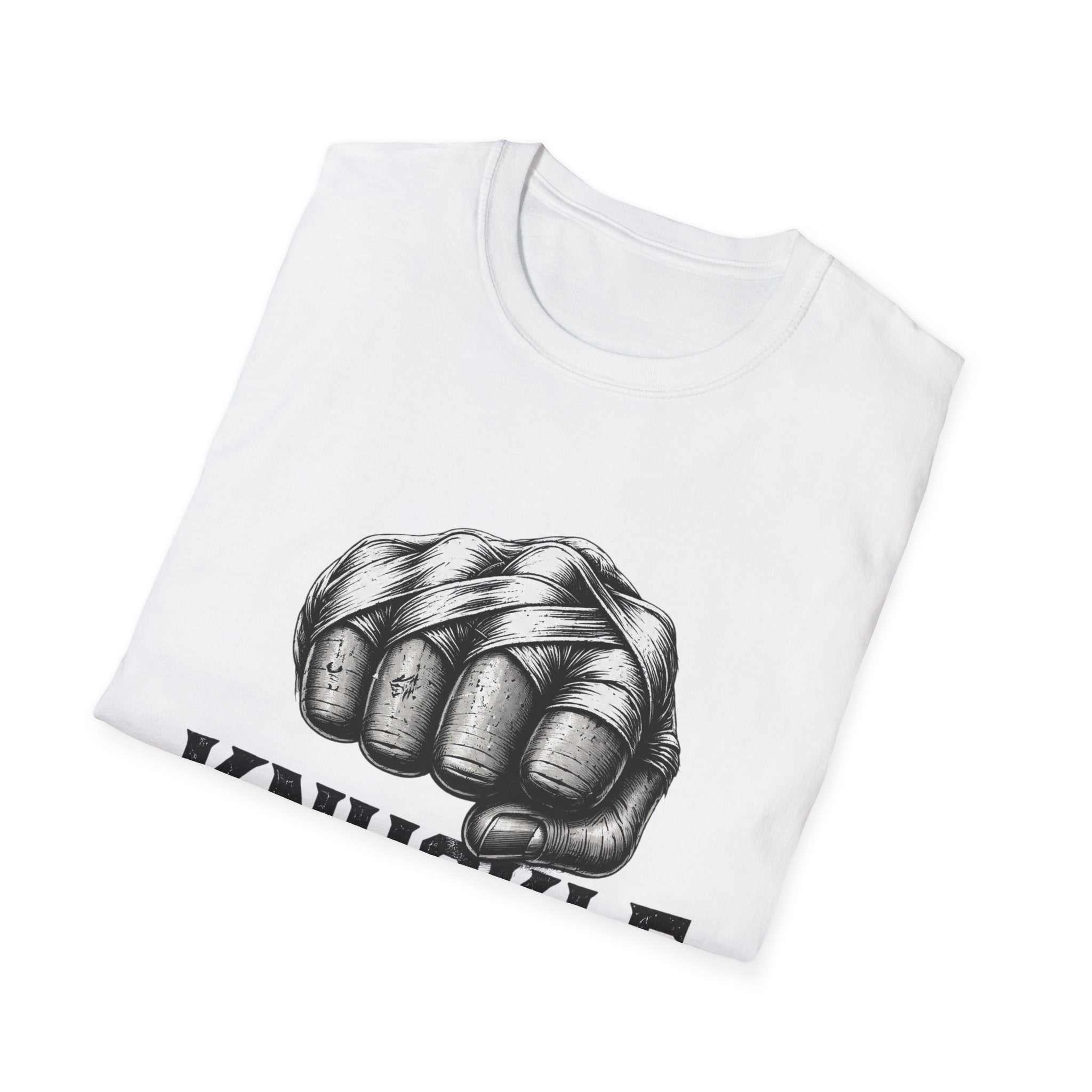 T-Shirt — Knuckle Down Fist Graphic Tee (No Excuses, No Shortcuts)