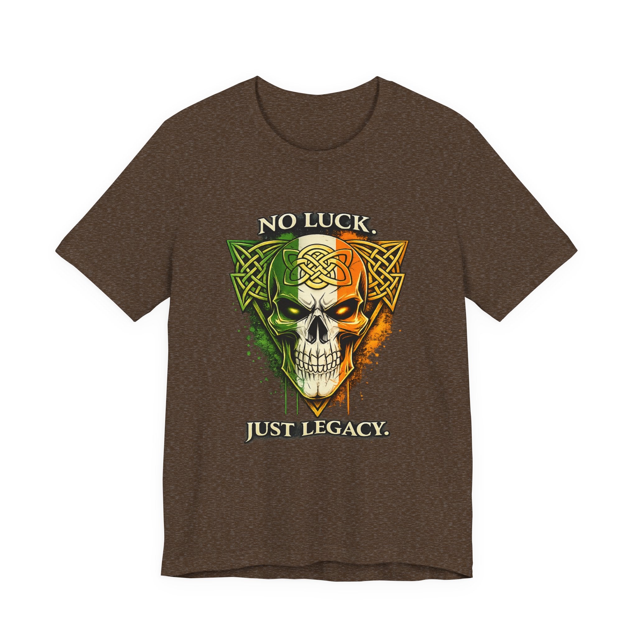 No Luck Just Legacy Skull Tee — Celtic Irish Flag Skull T-Shirt