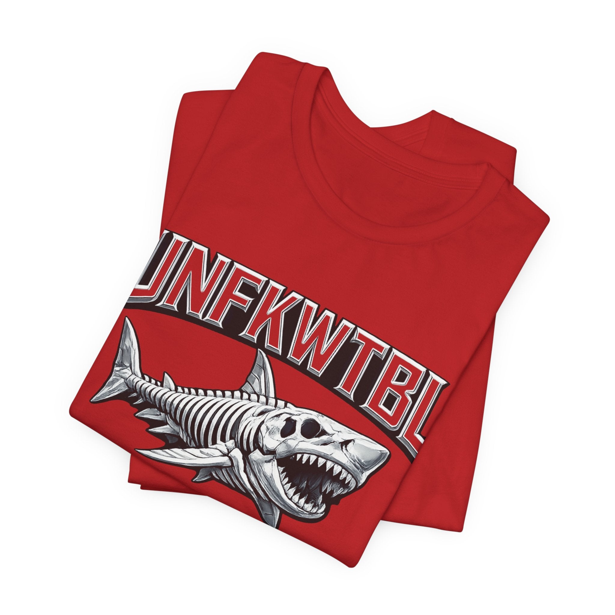 Shark Graphic Tee — 'UNFKWTBL' Vintage Skeleton Shark Shirt