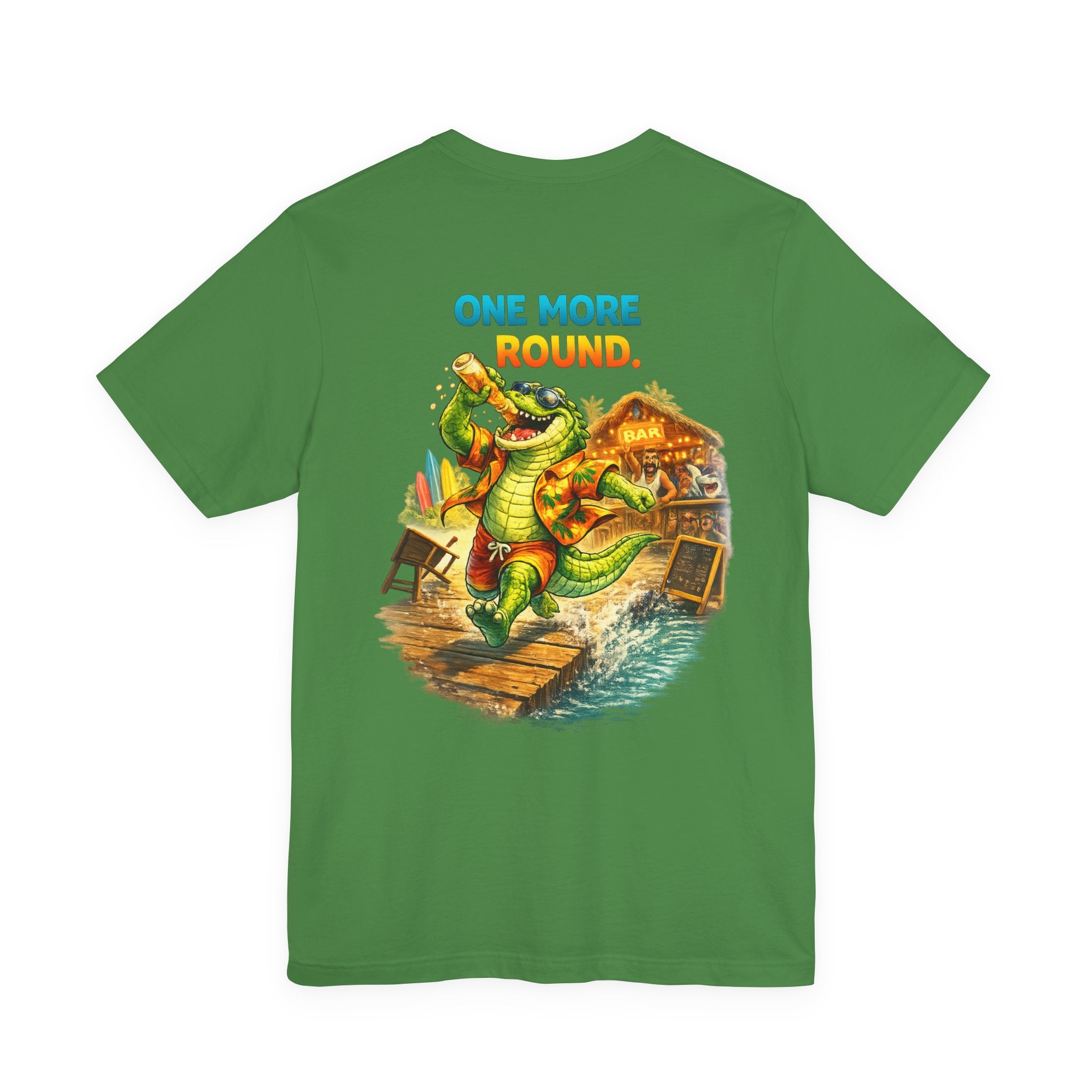 One More Round Turtle Tee — Retro Alligator Bar Fishing Graphic T-Shirt