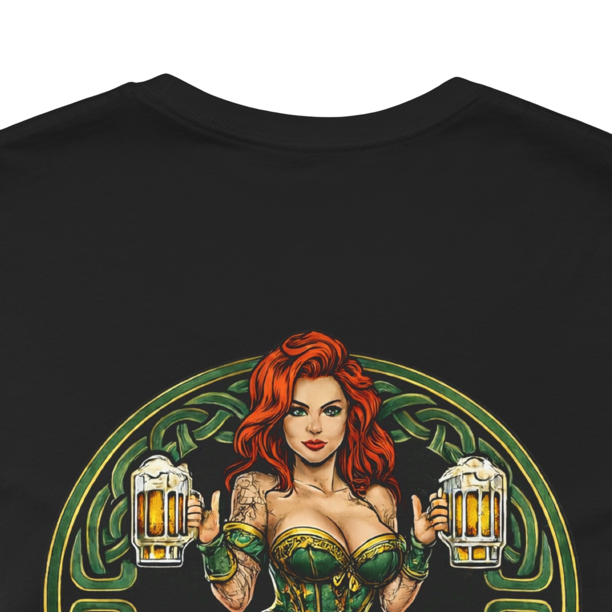 Gettin' Lucky St. Patrick's T-Shirt — Pinup Skull Irish Beer Graphic Tee