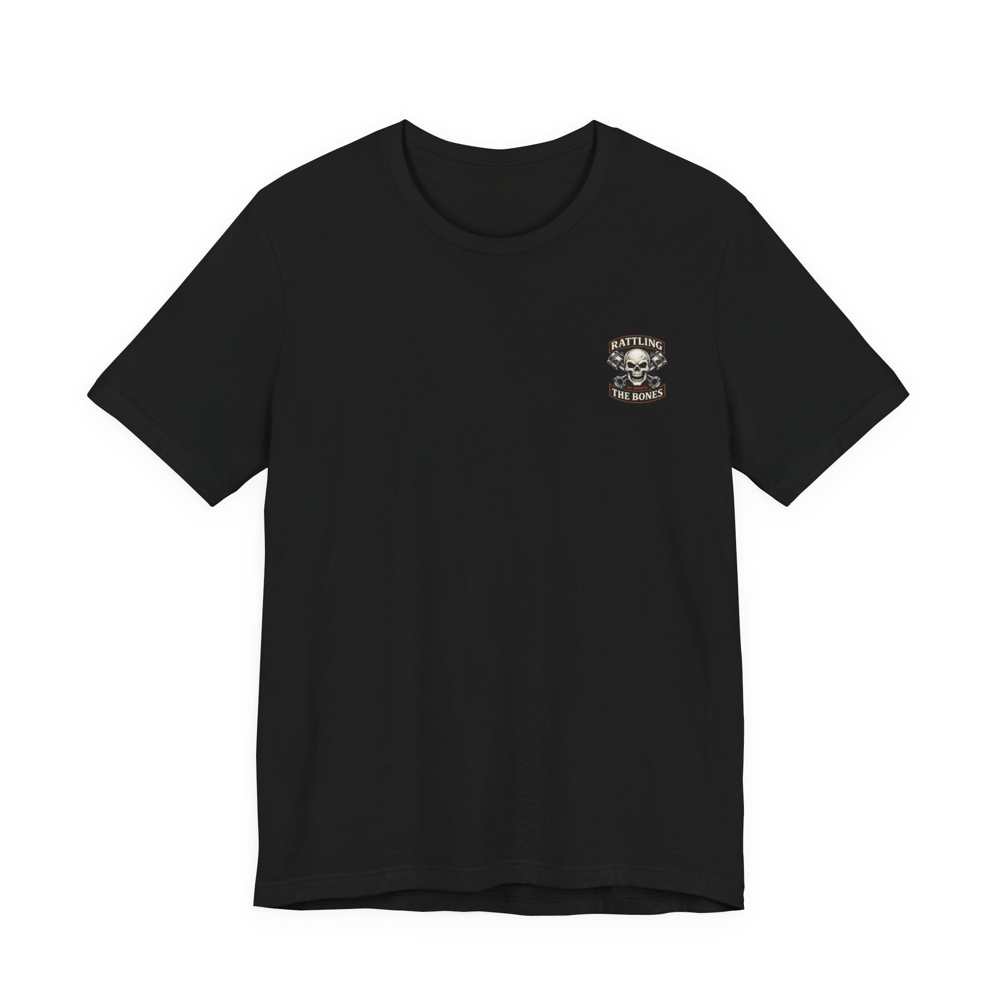 Rat Rod Skull Tee — "Rattling the Bones" Retro Hot Rod Graphic T-Shirt