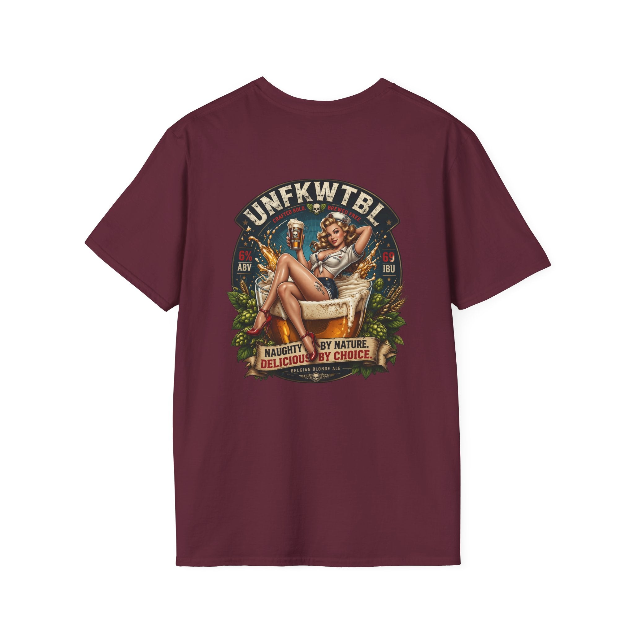 Pinup Rebel T-Shirt — "UNFKWTBL: Naughty by Nature, Delicious by Choice" Vintage Rock Tee