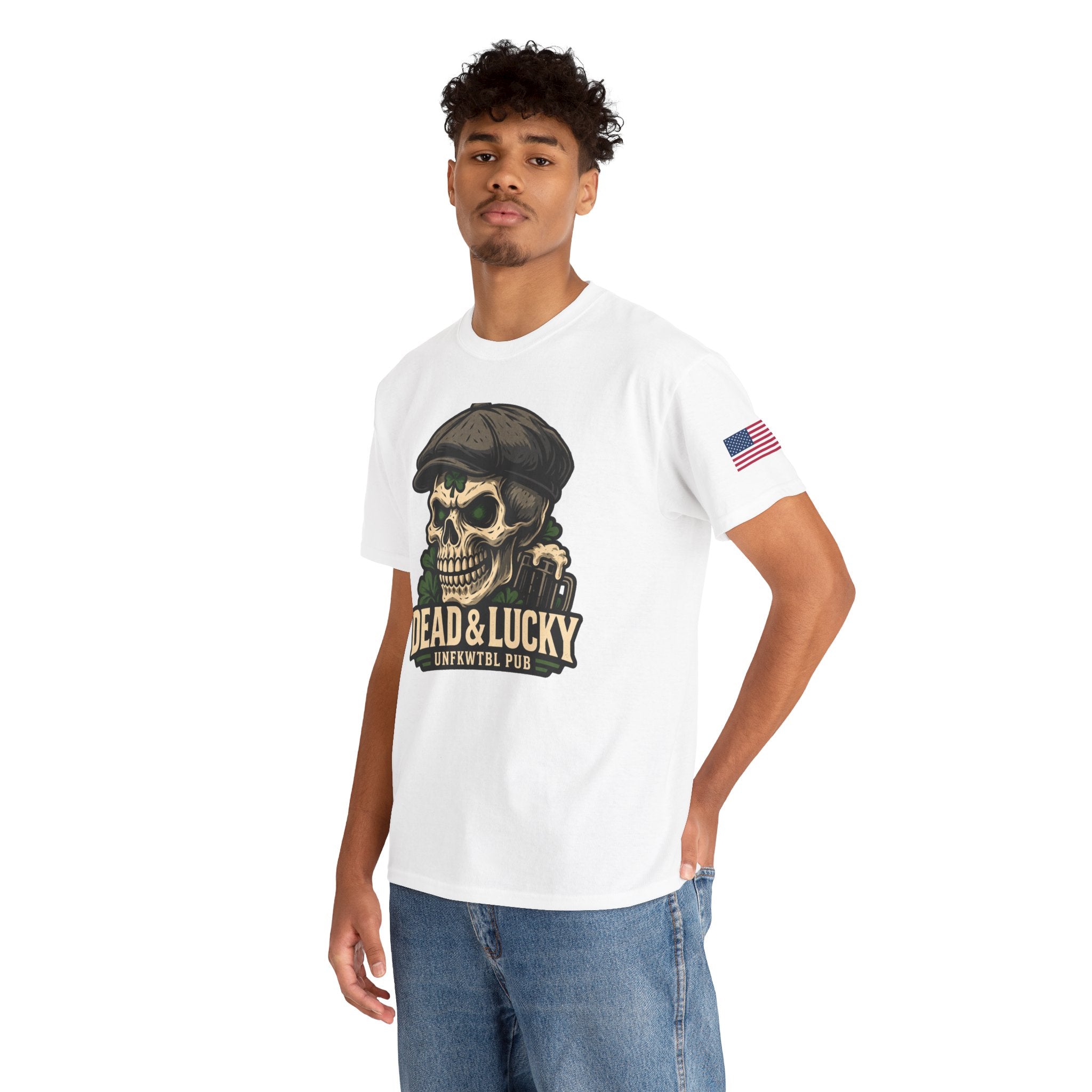 Dead & Lucky Skull Tee Irish Pub Shirt UNFKWTBL