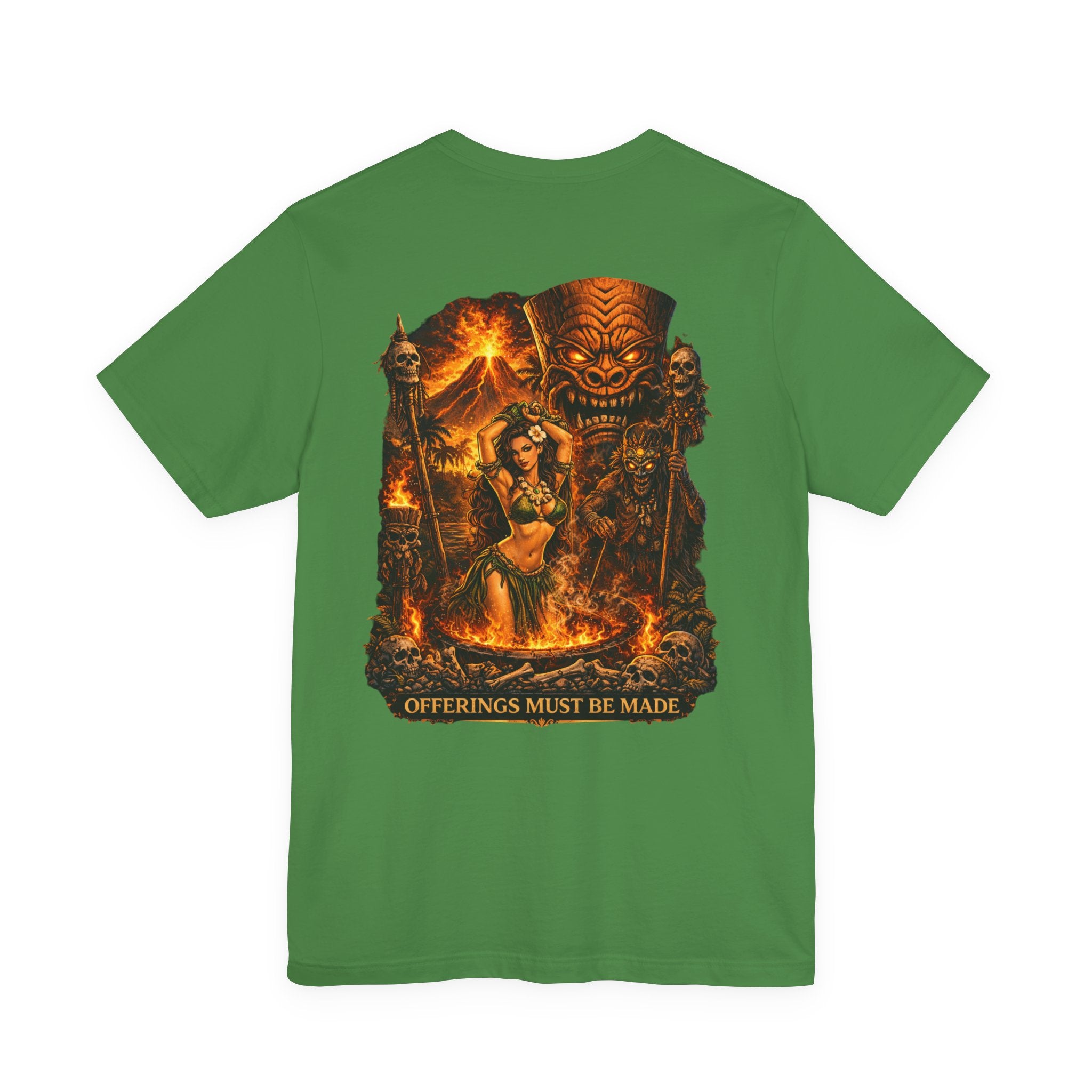 Tiki Ritual Graphic Tee — "Offerings Must Be Made" Back Print