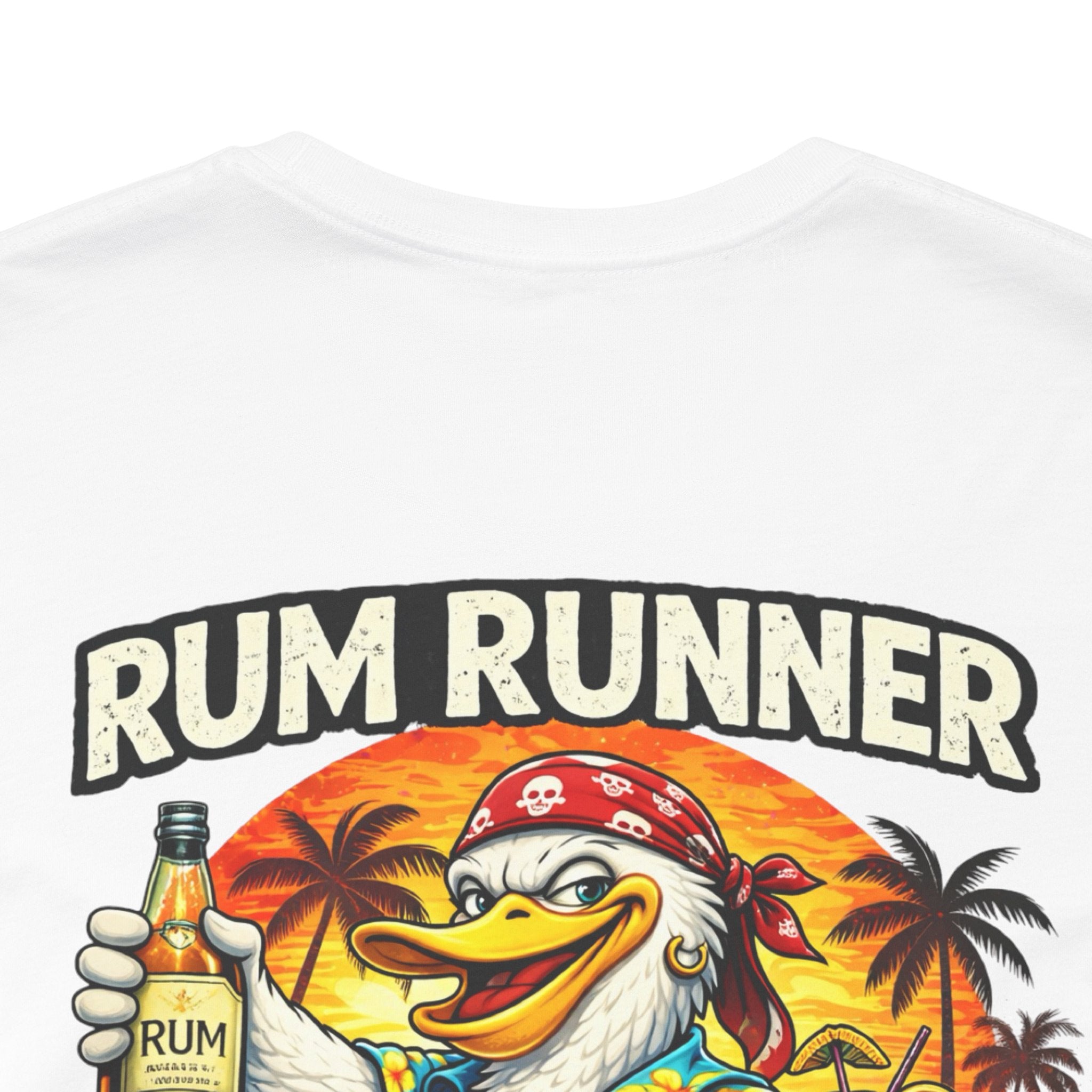 Rum Runner Beach Club T-Shirt - Tropical Duck Boat Graphic Tee