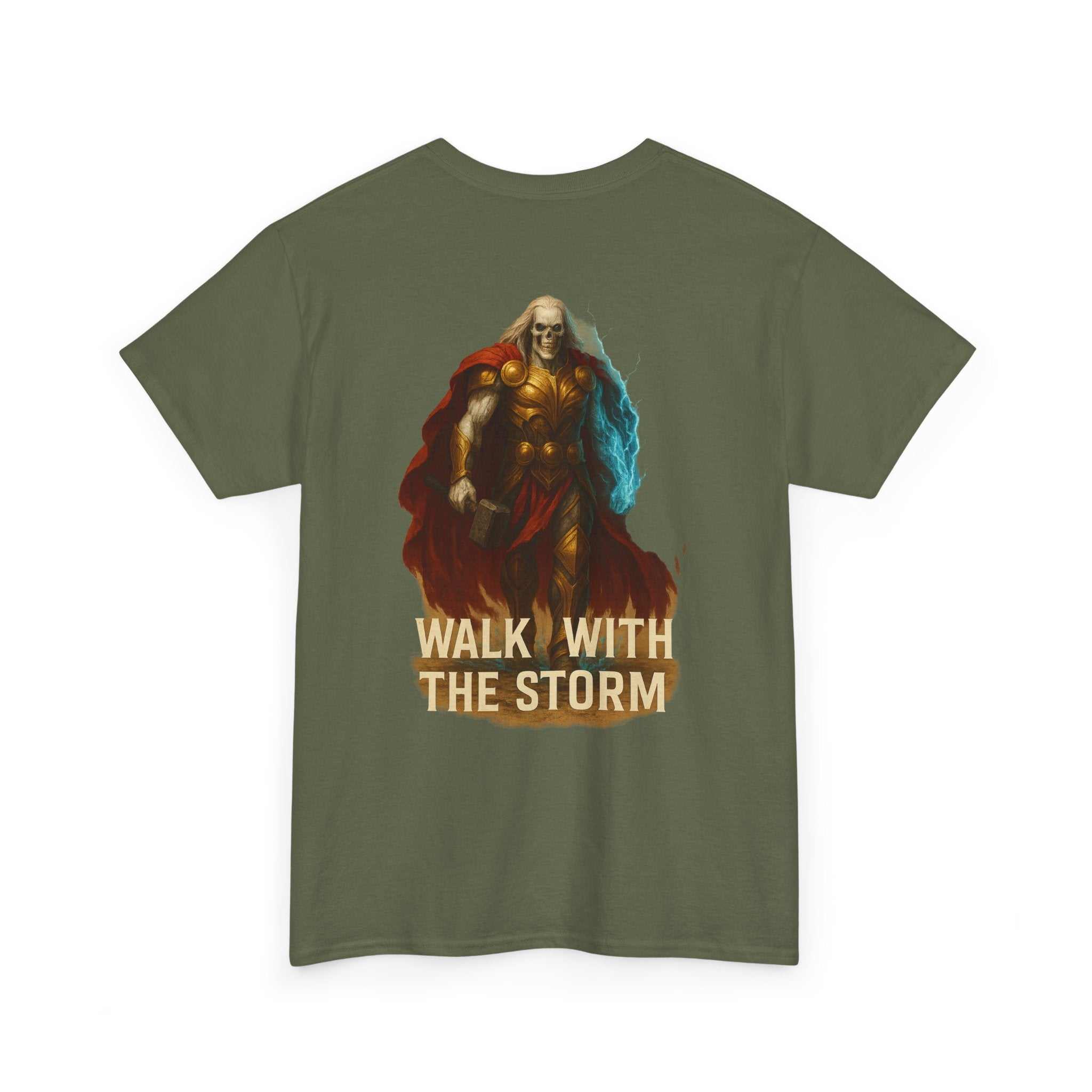 Thor Lightning unisex tee with bold Norse mythology graphic design on black heavy cotton fabric