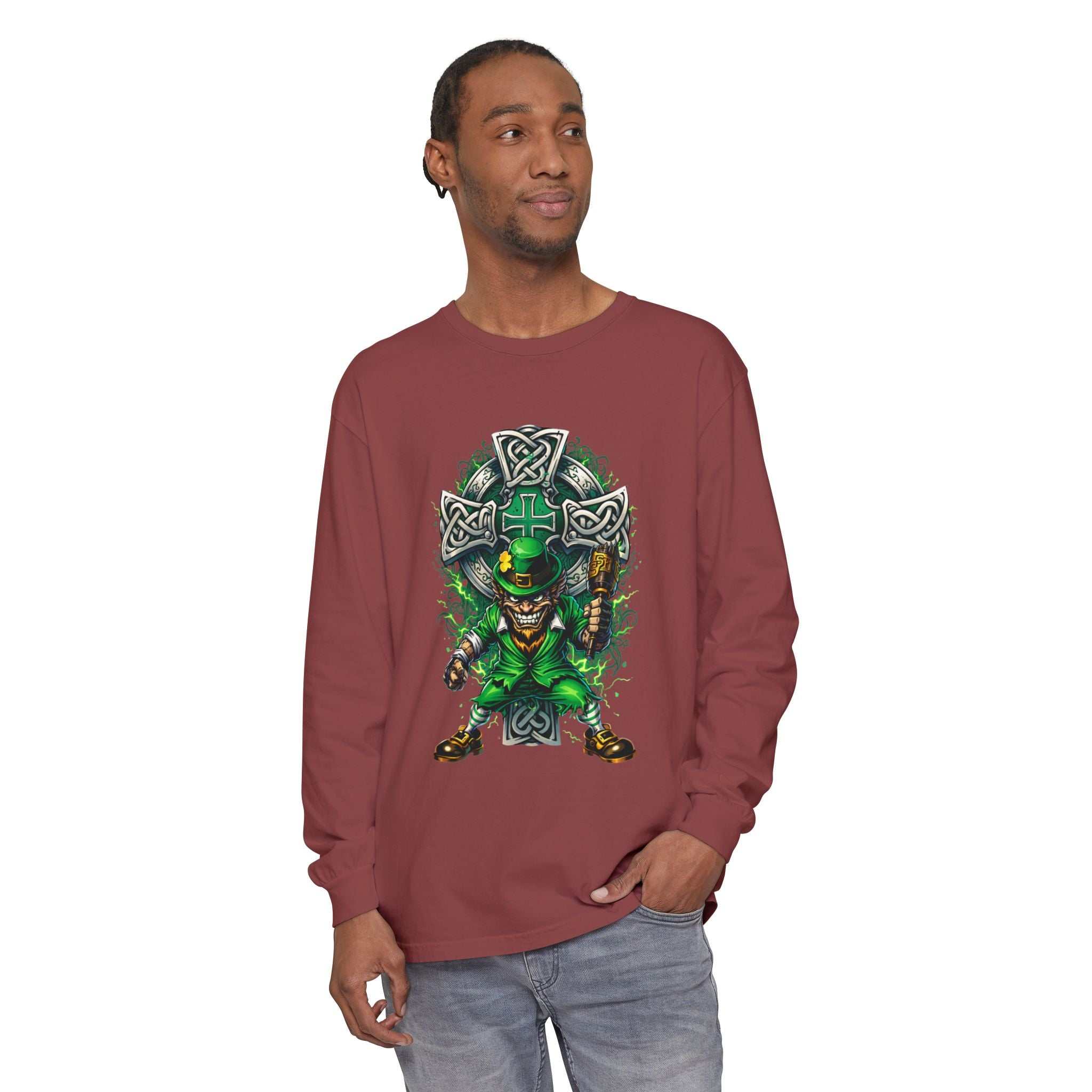 Celtic Leprechaun Long Sleeve Tee — St. Patrick’s Pub Crawl Shirt