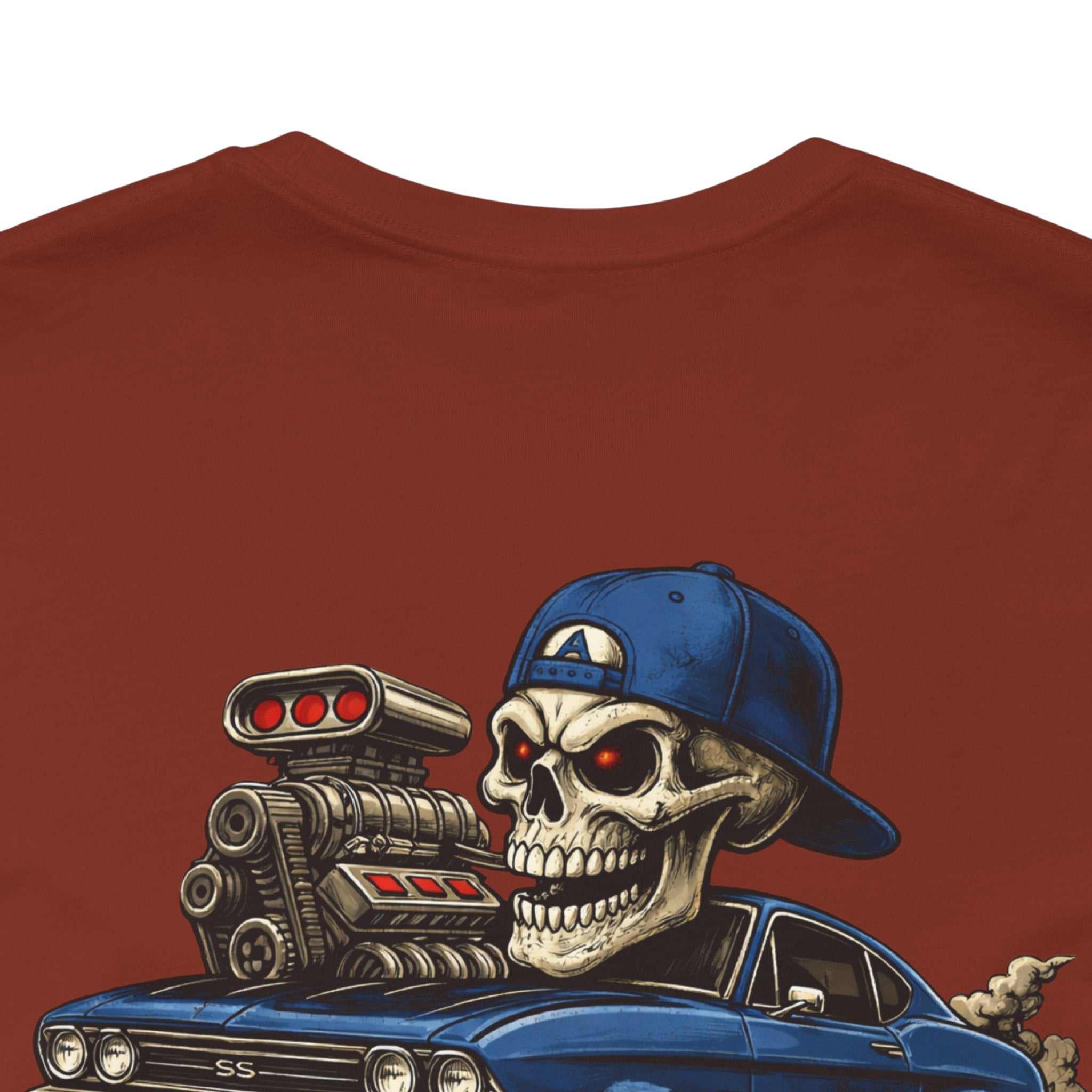 Burnout Skull Muscle Car Tee — "Still Burnin' Rubber" Graphic T-Shirt