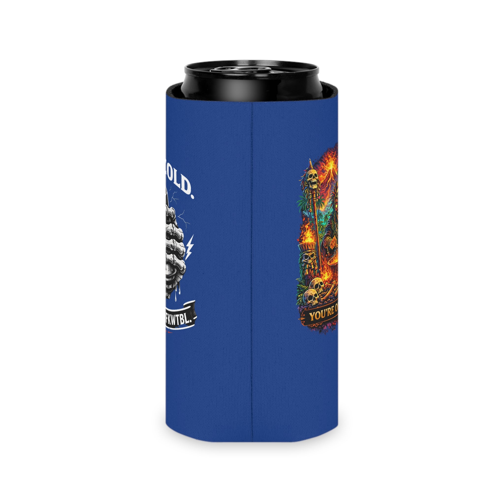 Can Cooler - "Stay Cold" Skull Hand Beer Koozie (You’re On The Menu)