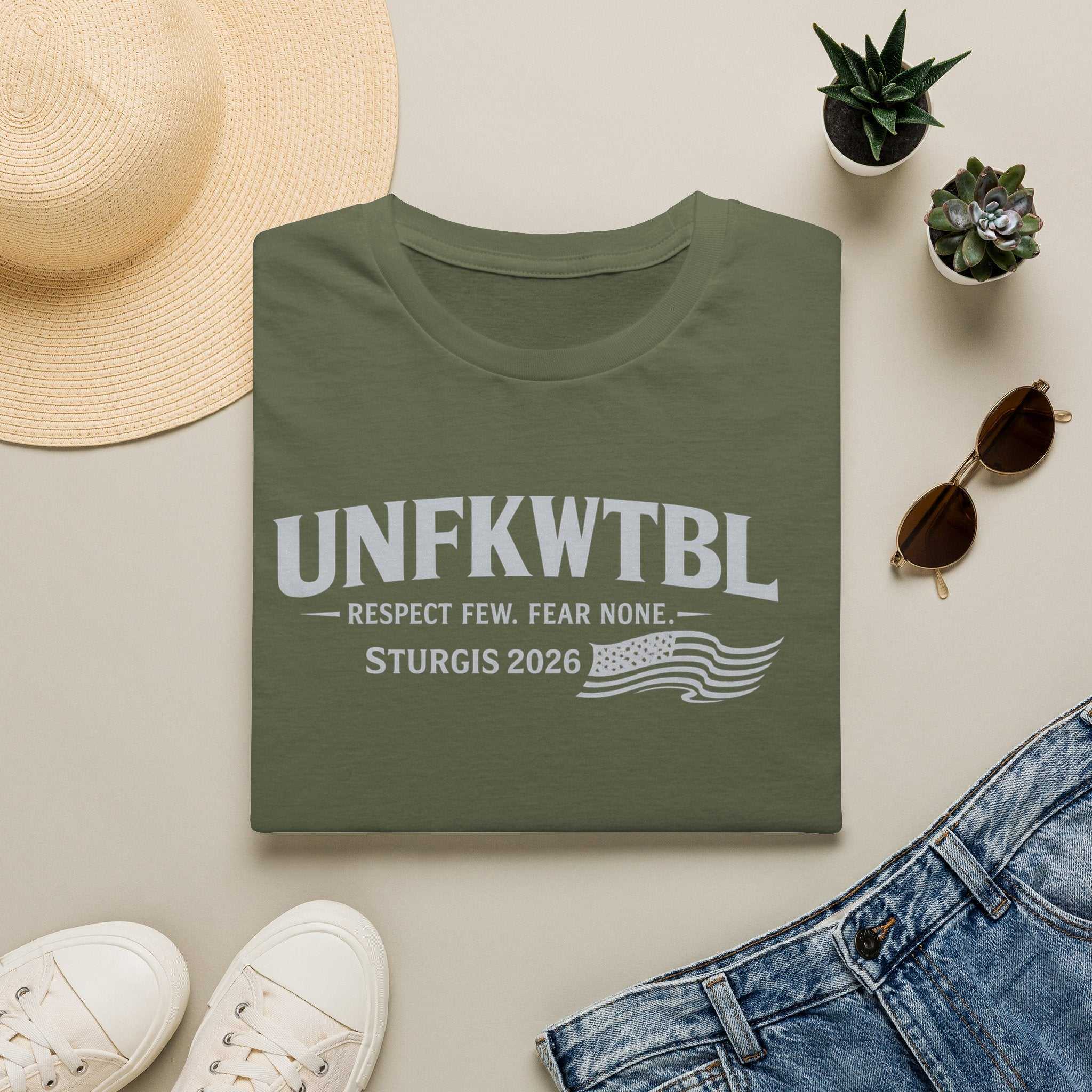 UNFKWTBL Sturgis 2026 T-Shirt — "Respect Few. Fear None." Biker Tee