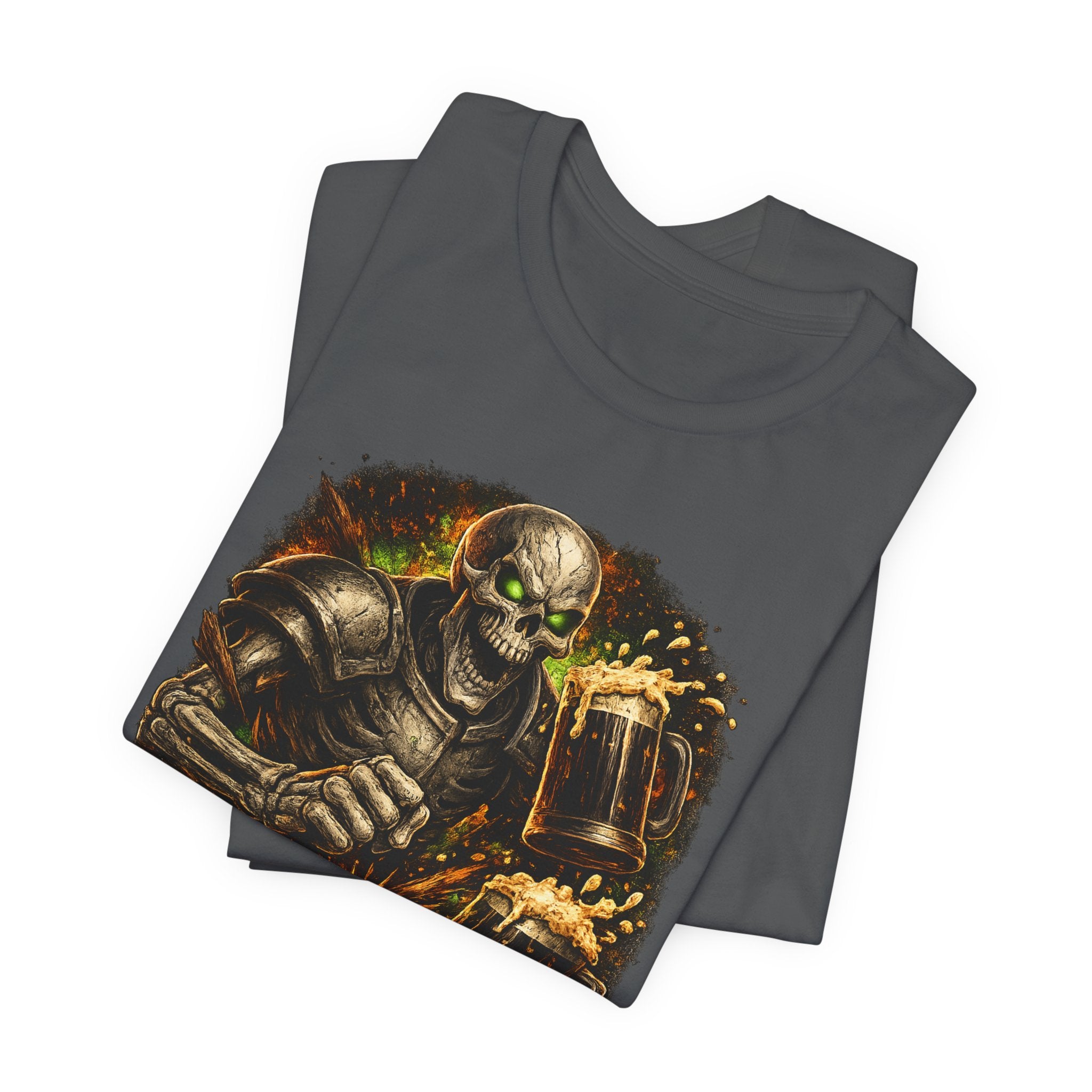 Graphic Tee — 'Bad Decisions Brewed Here' Skeleton Beer Shirt