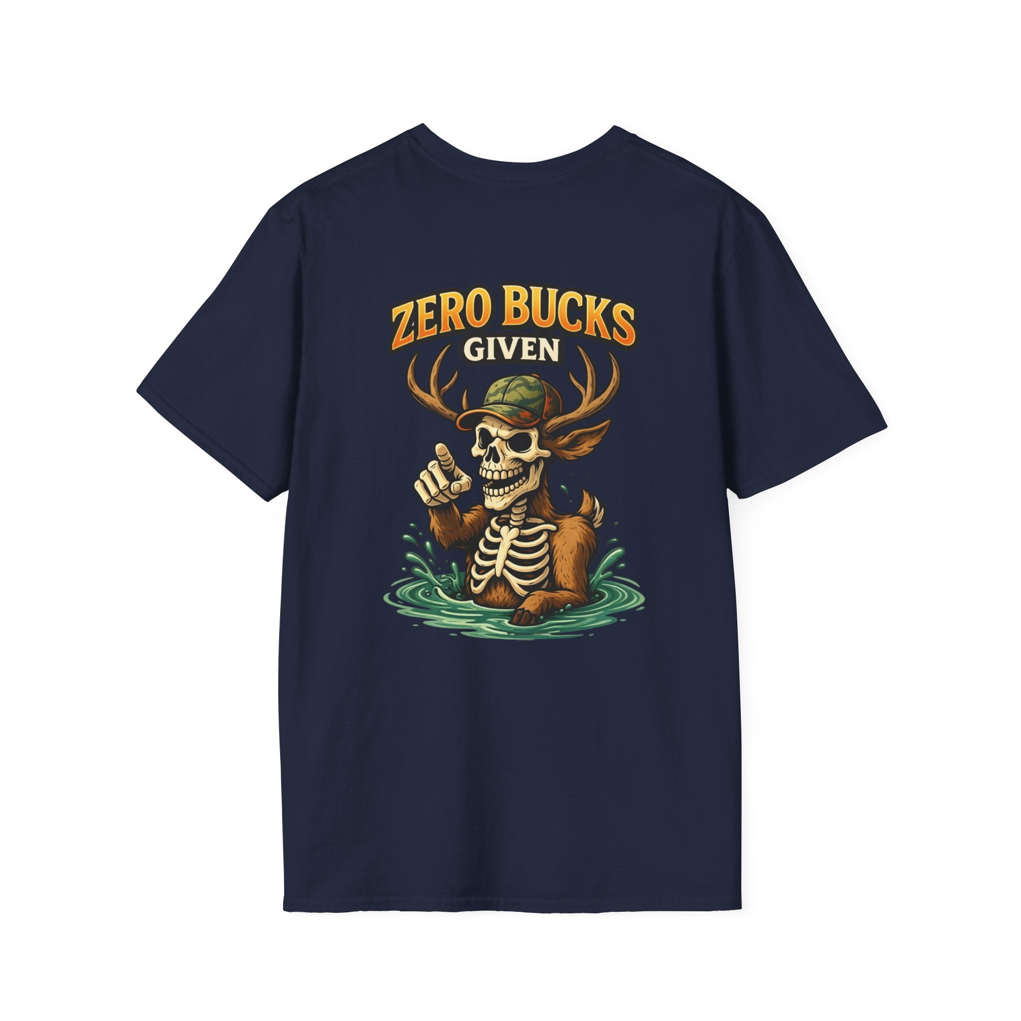 Zero Bucks Given T-Shirt — Skull Deer Hunter Graphic Tee