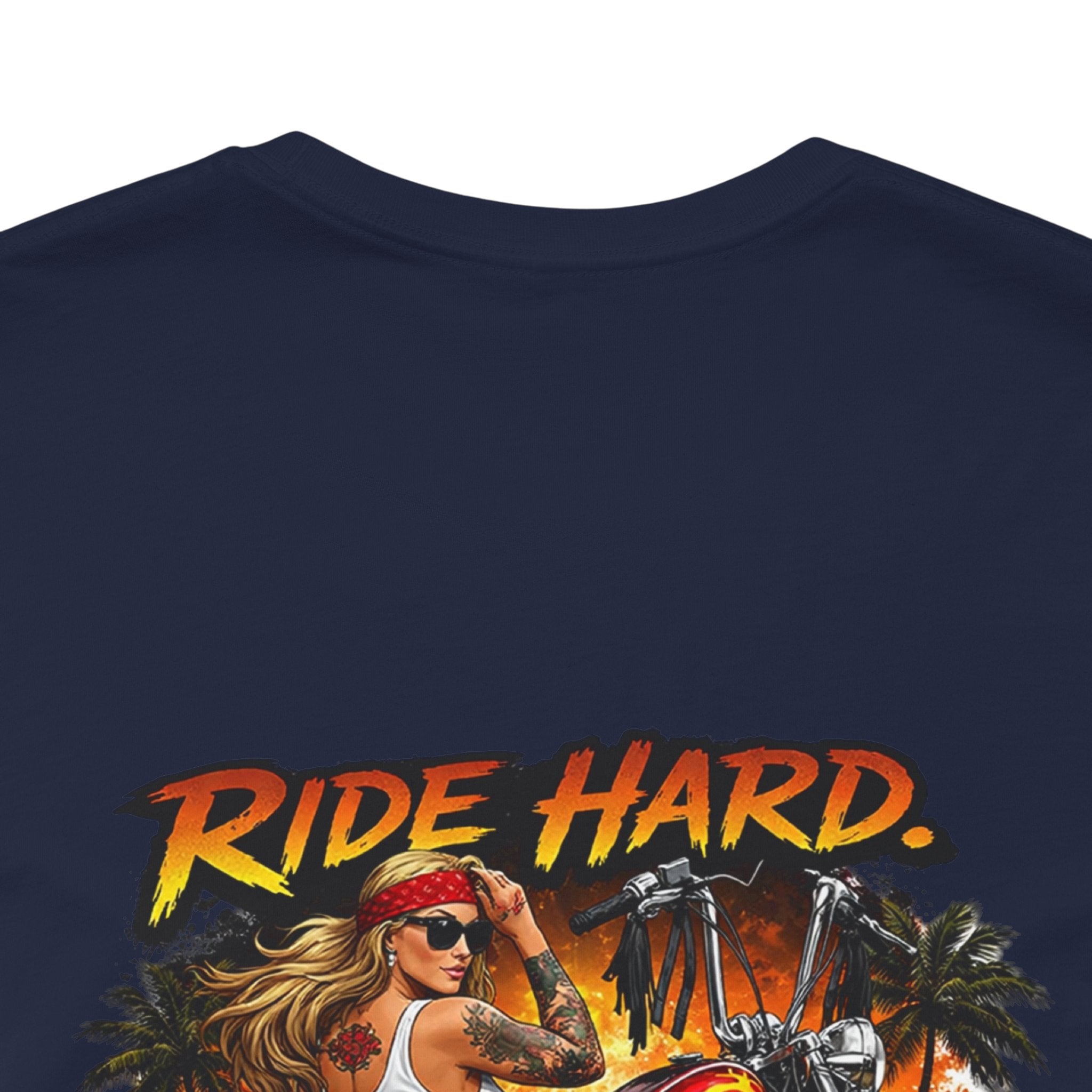 Ride Hard Motorcycle Tee — "Ride Hard, Shine Louder" Biker Graphic T-Shirt