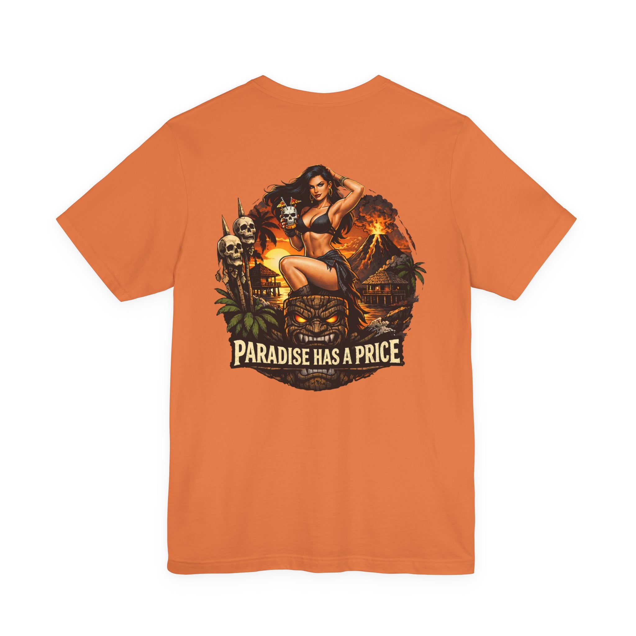 Paradise Has a Price T-Shirt — Tropical Pinup Skull Island Graphic Tee