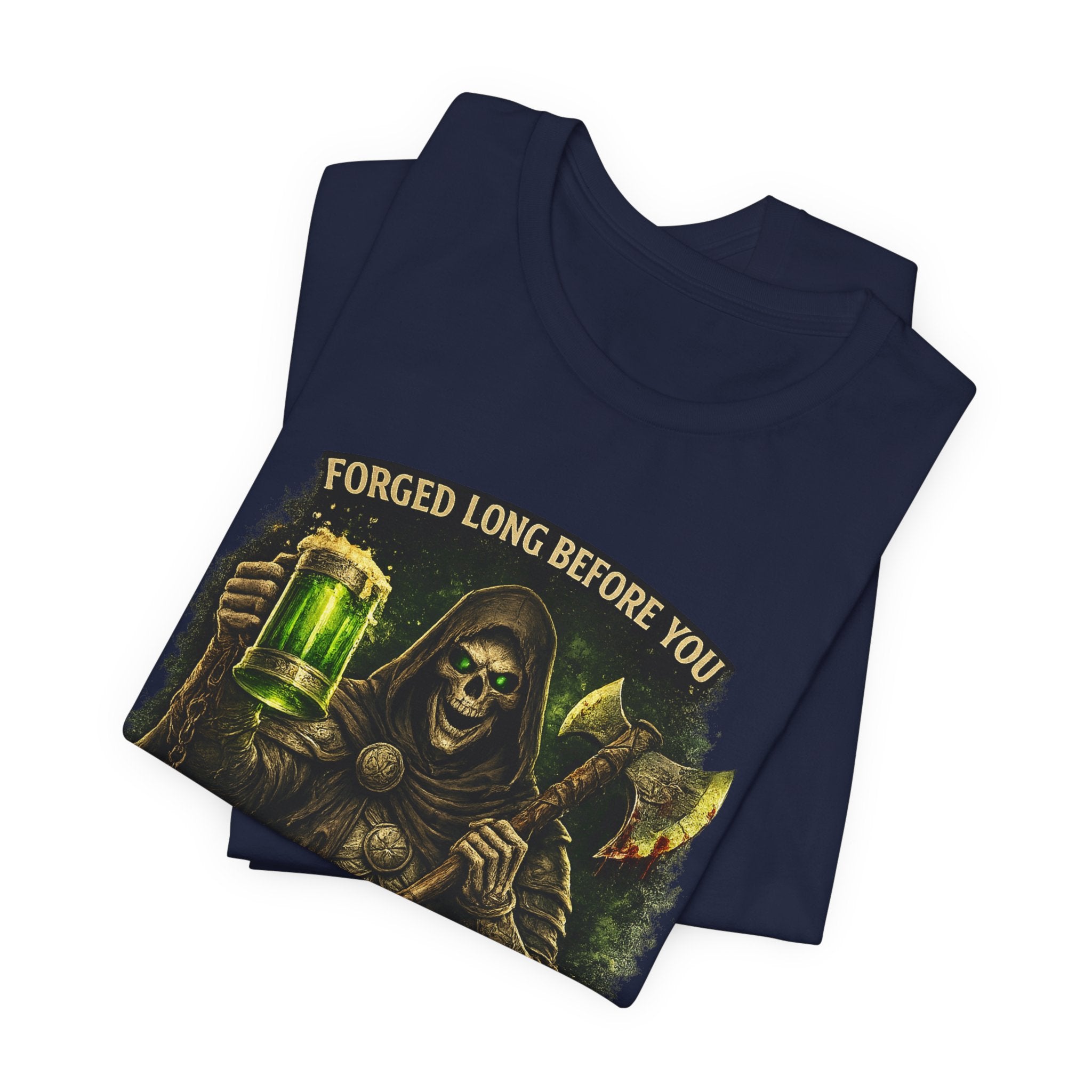 Grim Reaper Beer T-Shirt — "Forged Long Before You / Blood Remembers. Drink With The Living." Graphic Tee