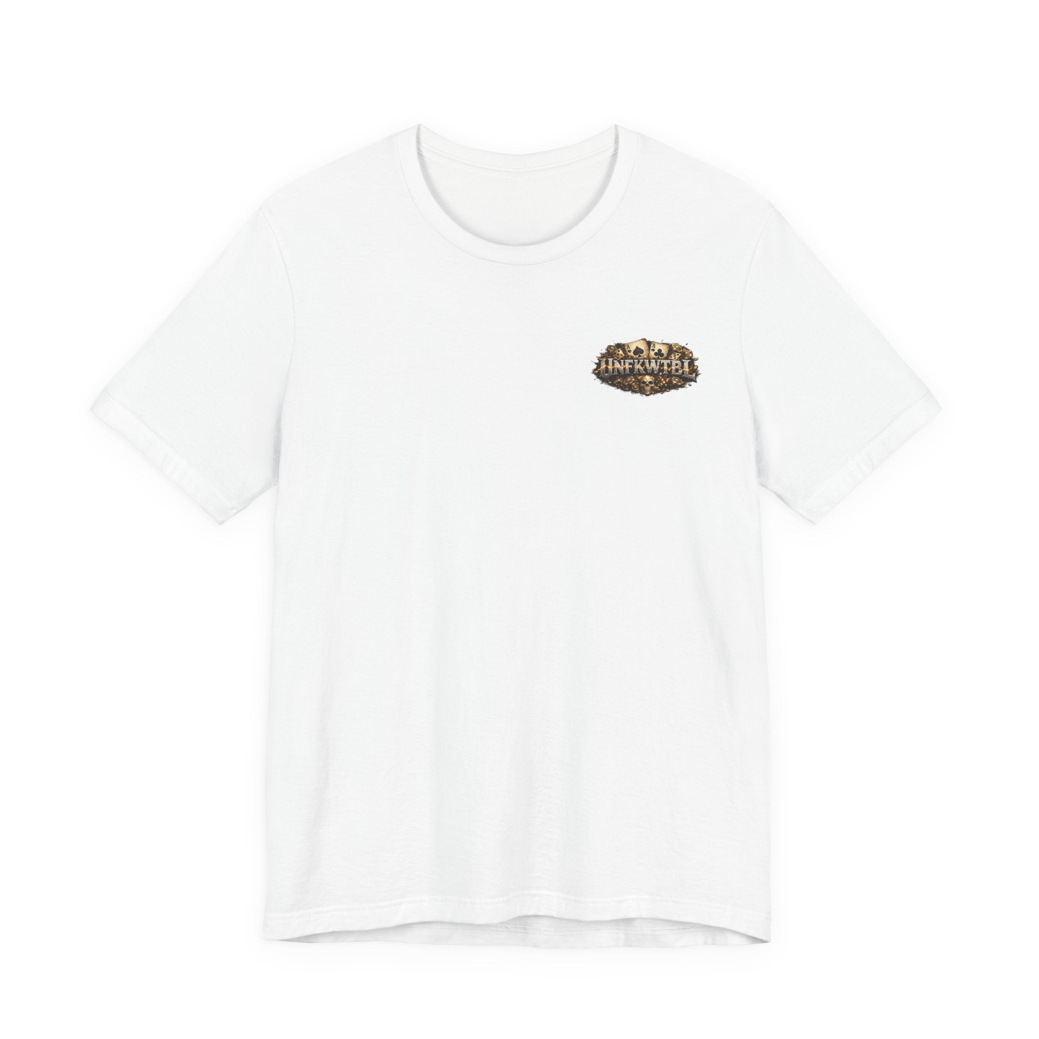 Skull & Flaming Cards Graphic Tee — Poker Skull Short Sleeve T-Shirt