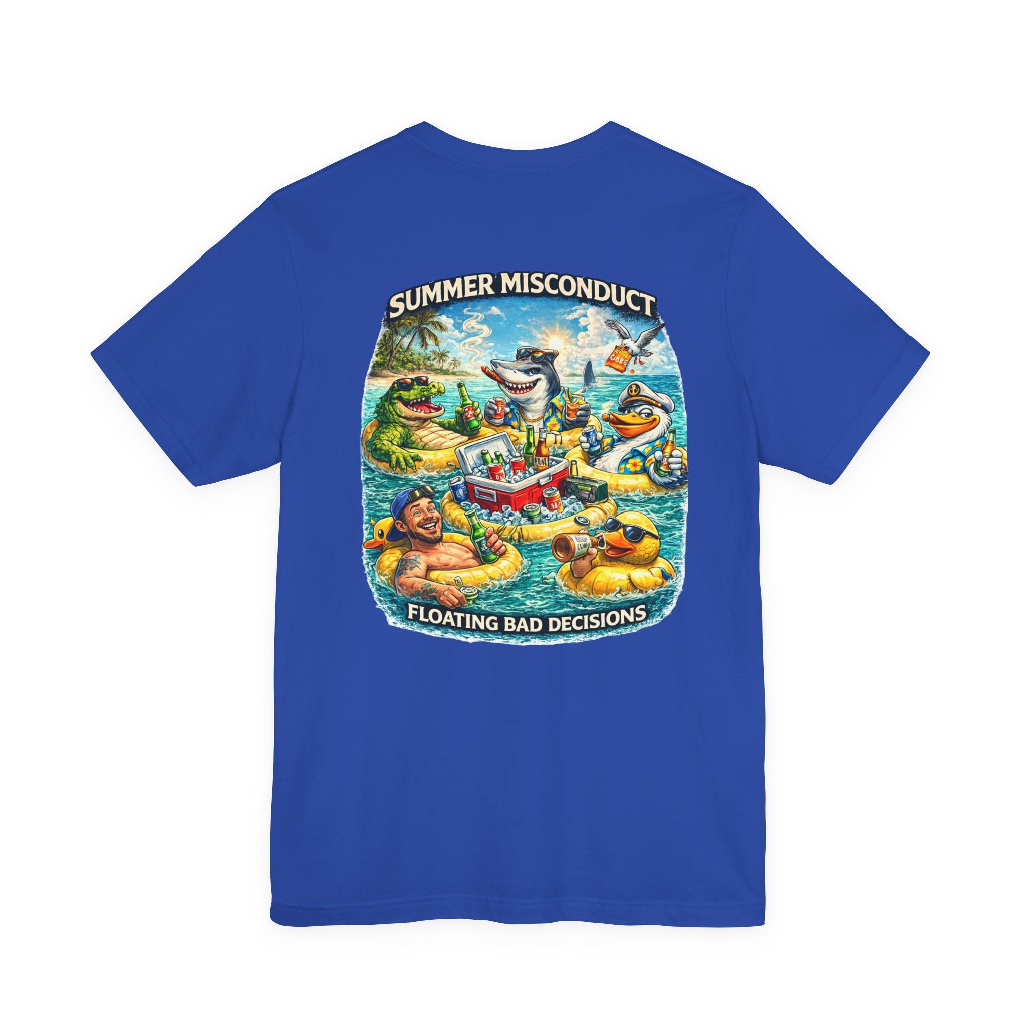 Summer Misconduct T-Shirt – 'Floating Bad Decisions' Beach Party Graphic Tee