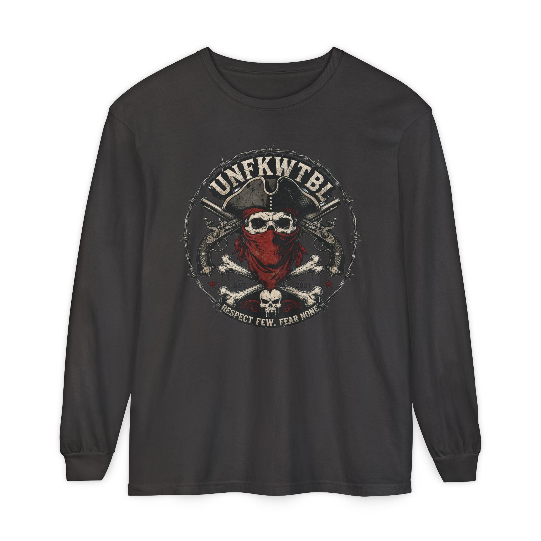 Skull Bandana Long Sleeve T-Shirt — UNFKWTBL Graphic