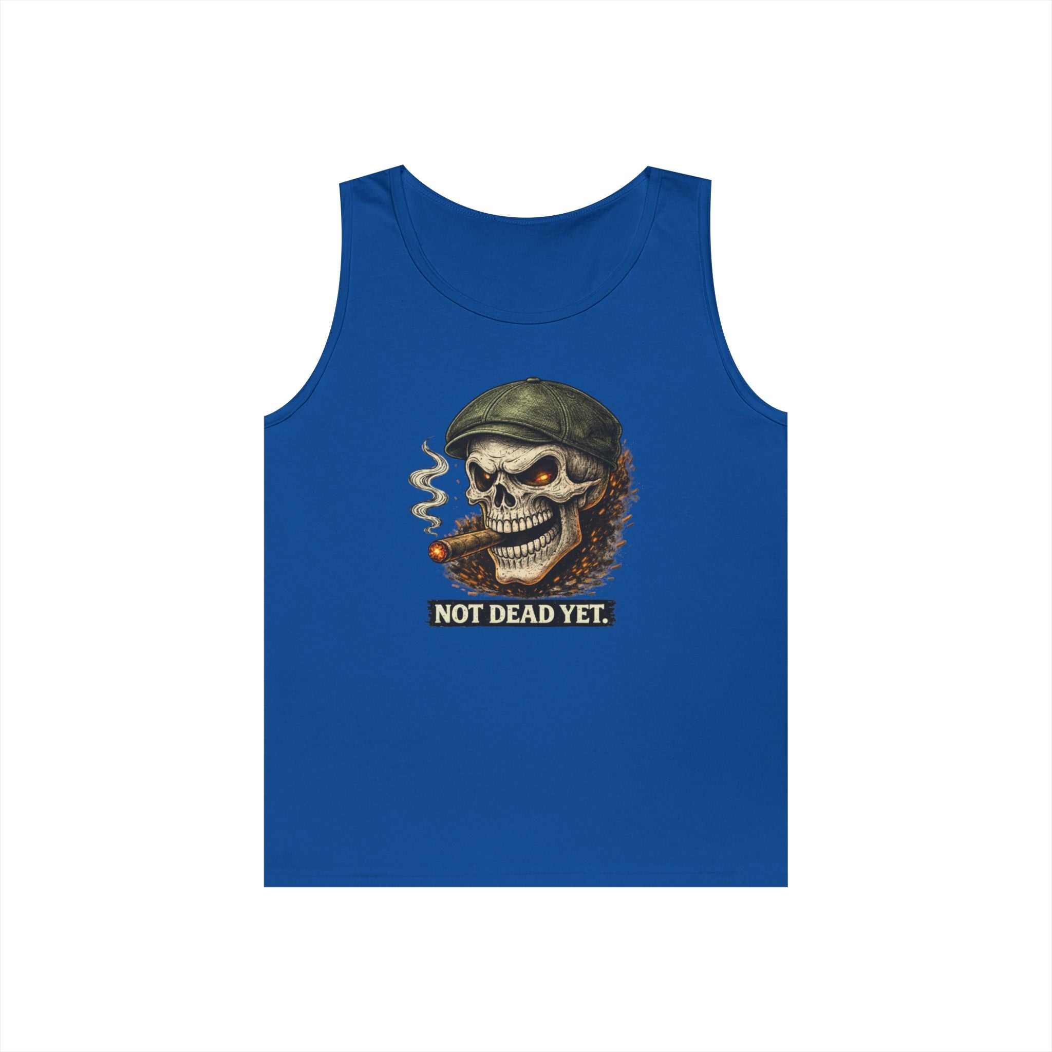 Tank Top — 'Not Dead Yet' Smoking Skull Graphic