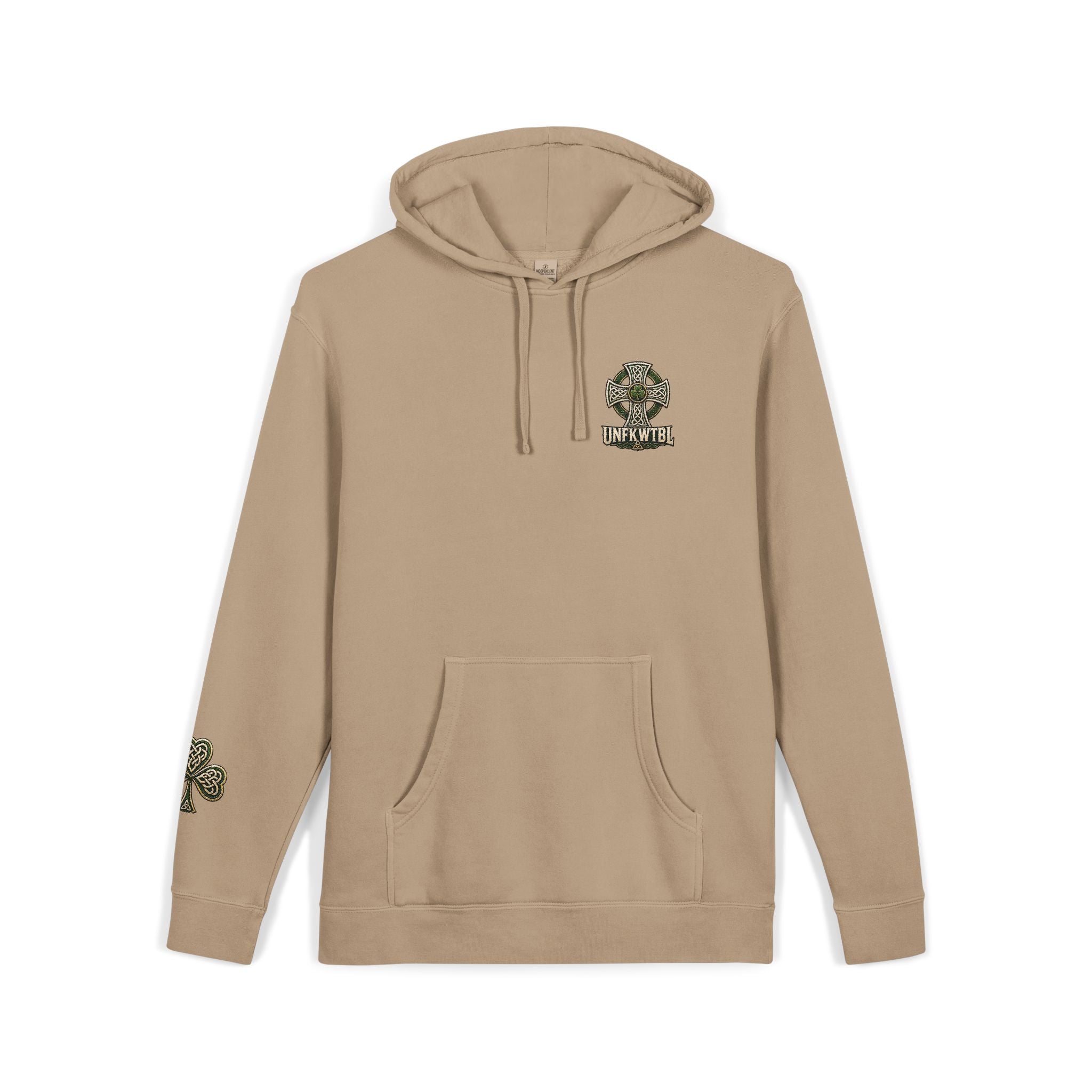 Grim Reaper Celtic Cross Hoodie — UNFKWTBL Pigment-Dyed Pullover