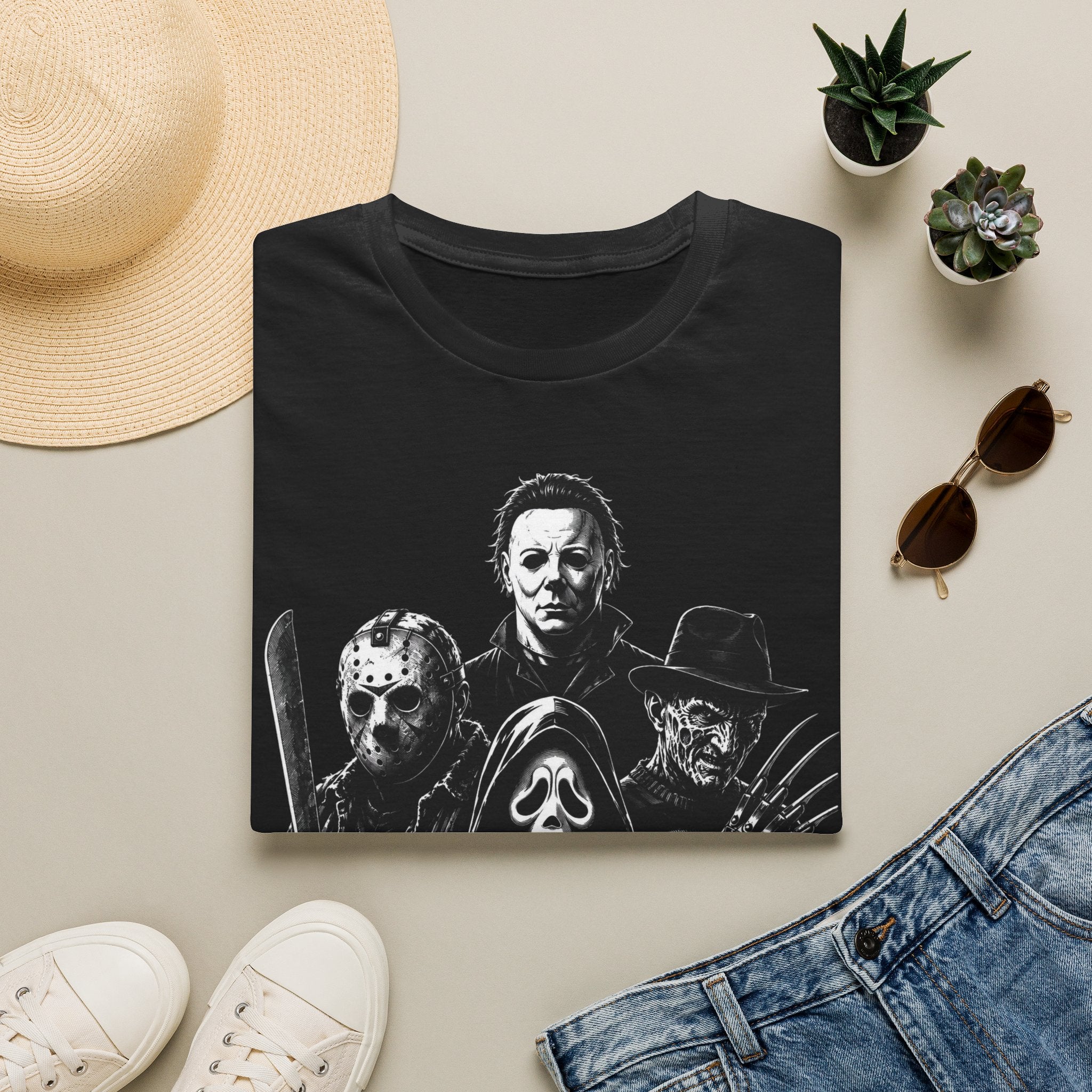 Horror Icons T-Shirt — Michael Myers, Jason, Freddy & Ghostface Graphic Tee