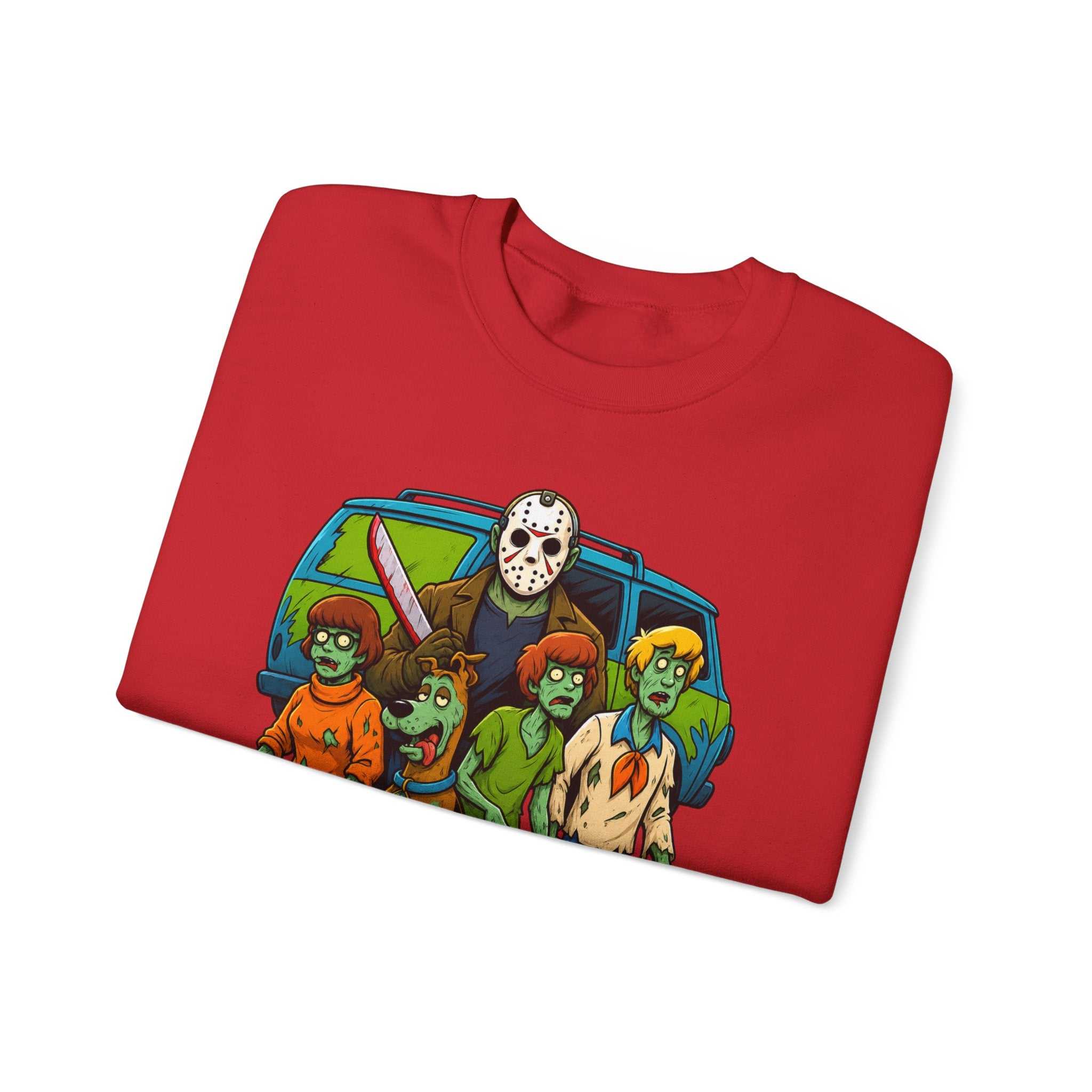 Horror Squad Crewneck Sweatshirt — Cartoon Zombie Kids & Jason Design (UNFKWTBL)