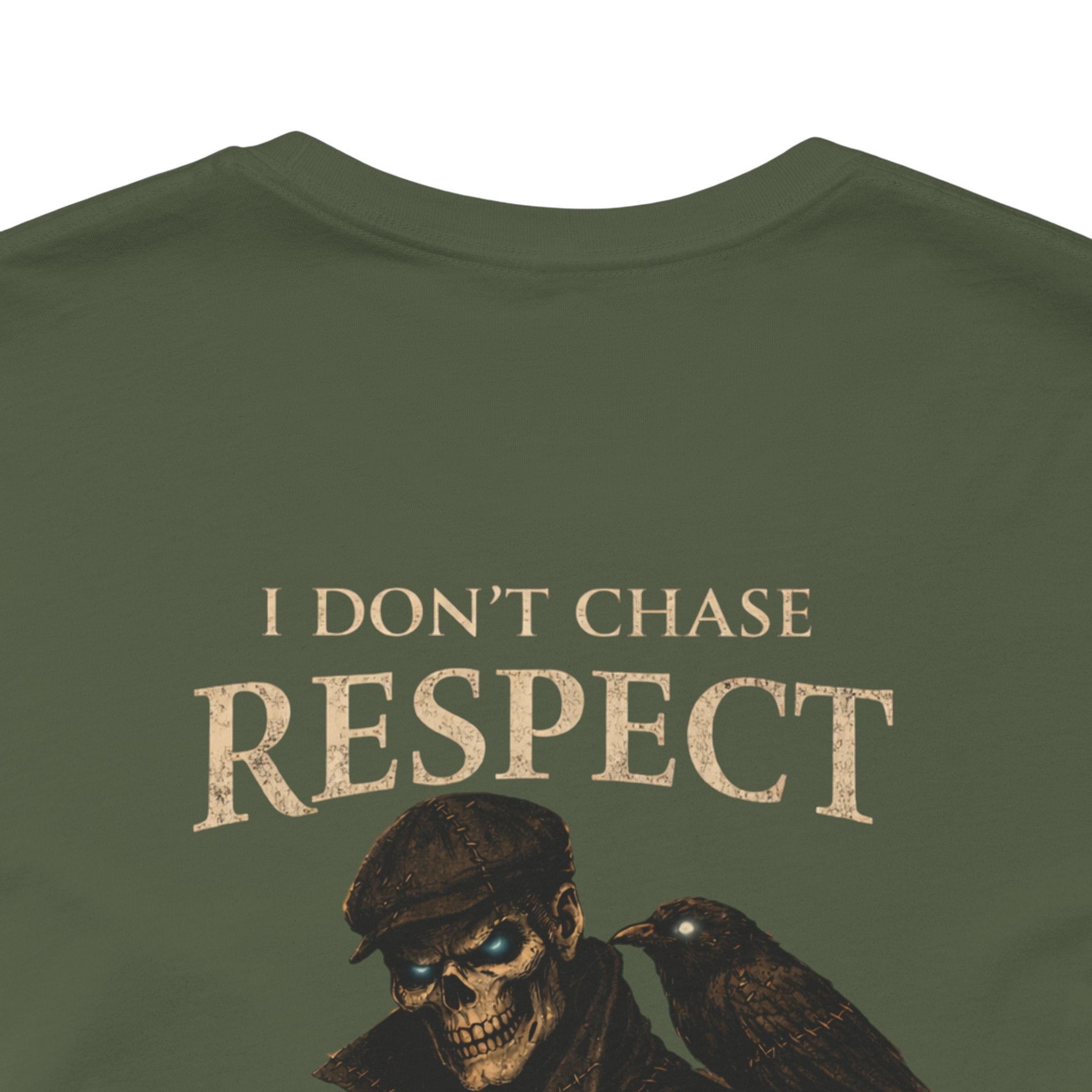 Respect T-Shirt — "I Don't Chase Respect, I Take It" Raven Graphic Tee