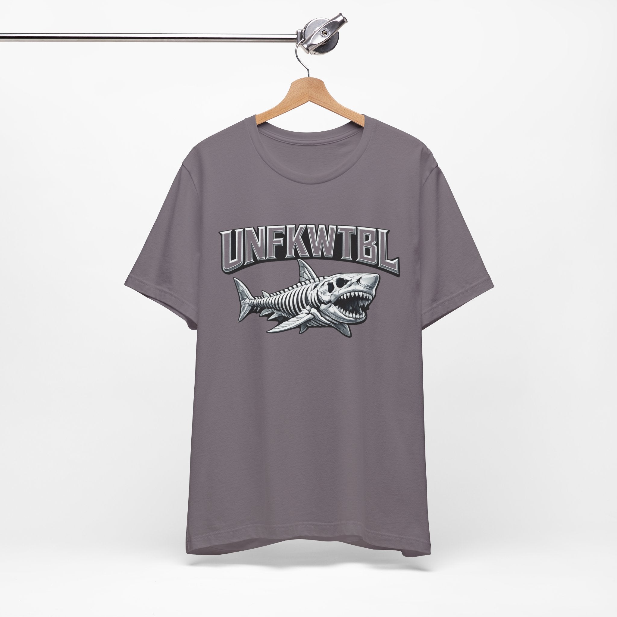 Shark Graphic Tee — 'UNFKWTBL' Vintage Skeleton Shark Shirt