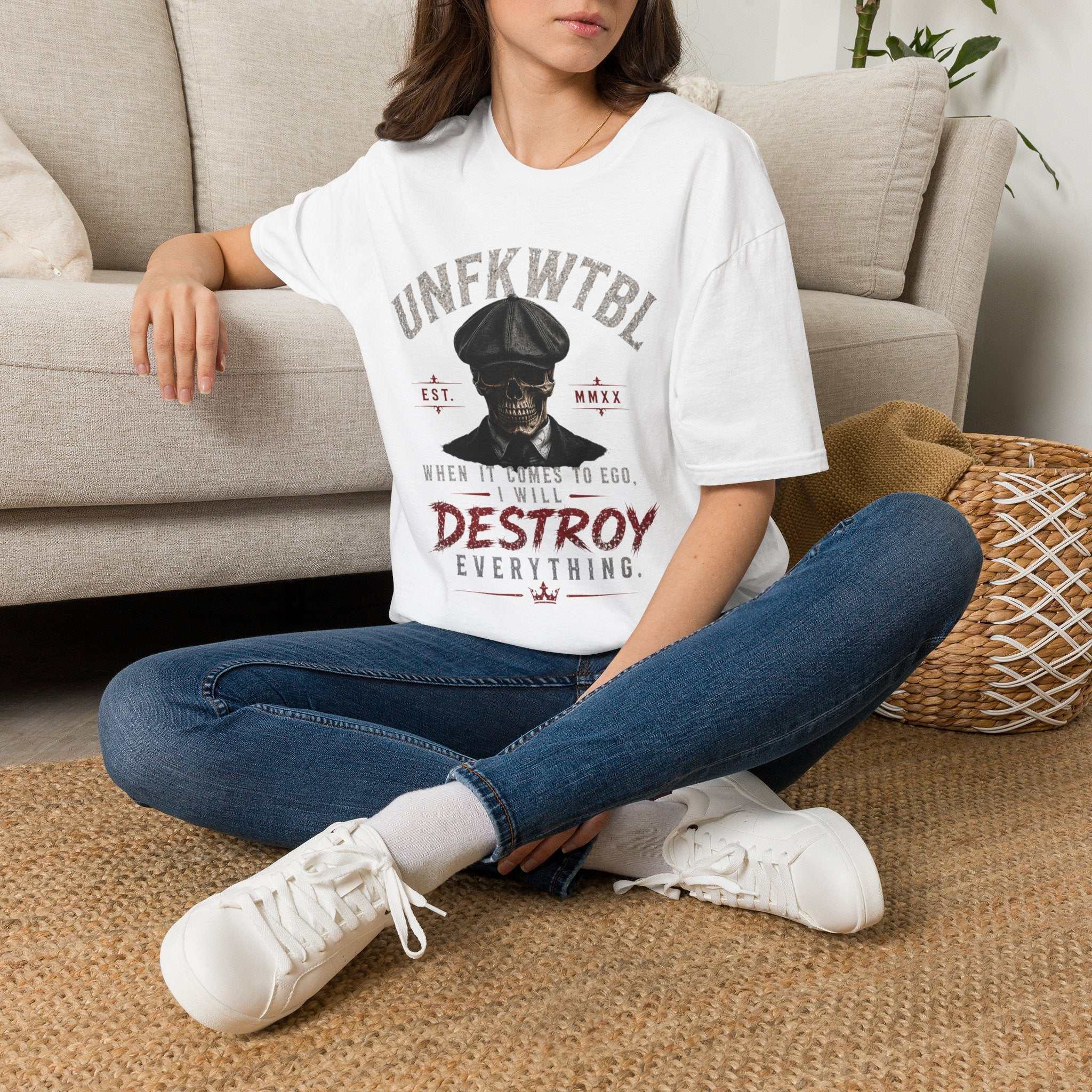 Skull Peaky Blinders T-Shirt — UNFKWTBL “Destroy Everything” Graphic Tee