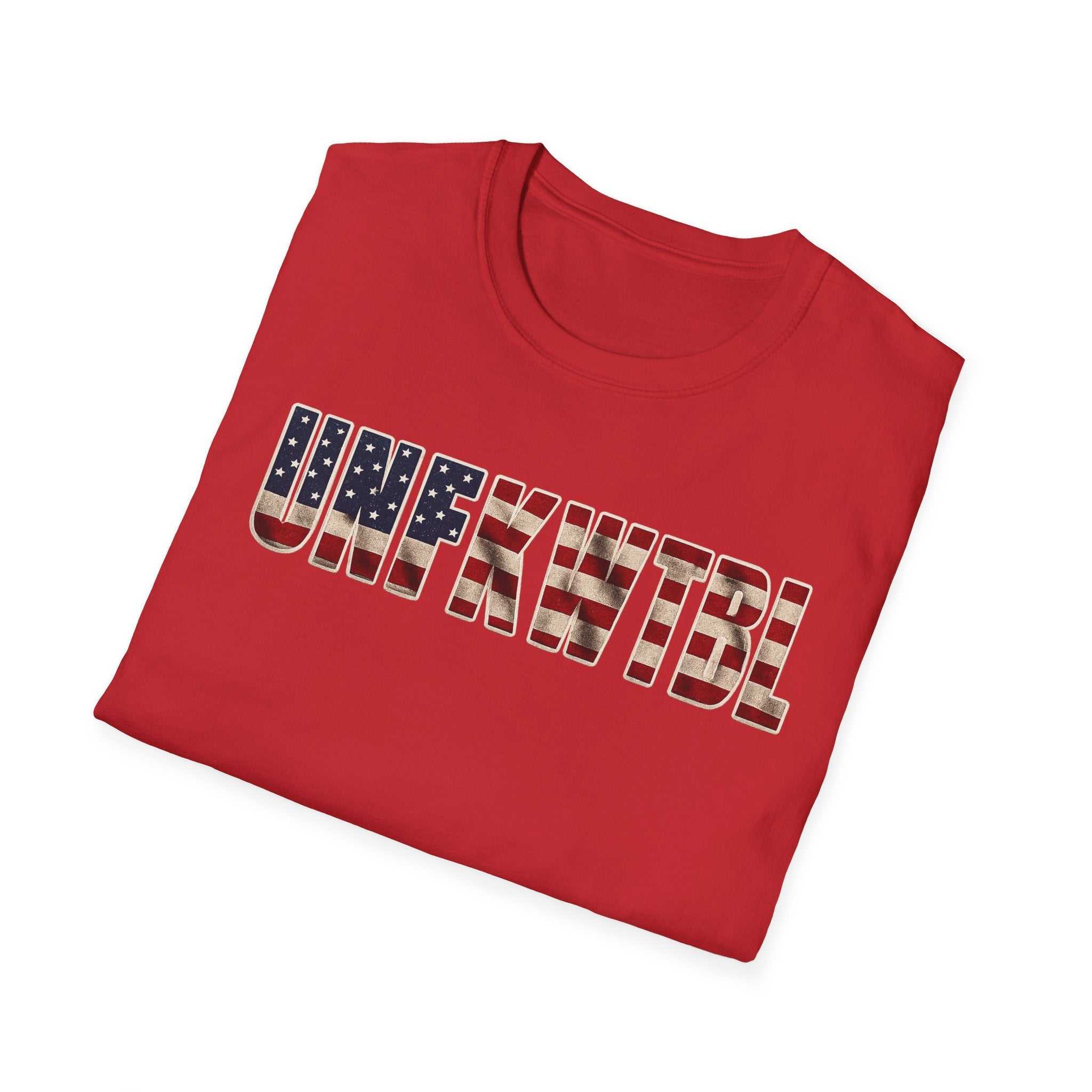 Unfkwtbl Graphic Tee — Bold American Flag Lettering T-Shirt