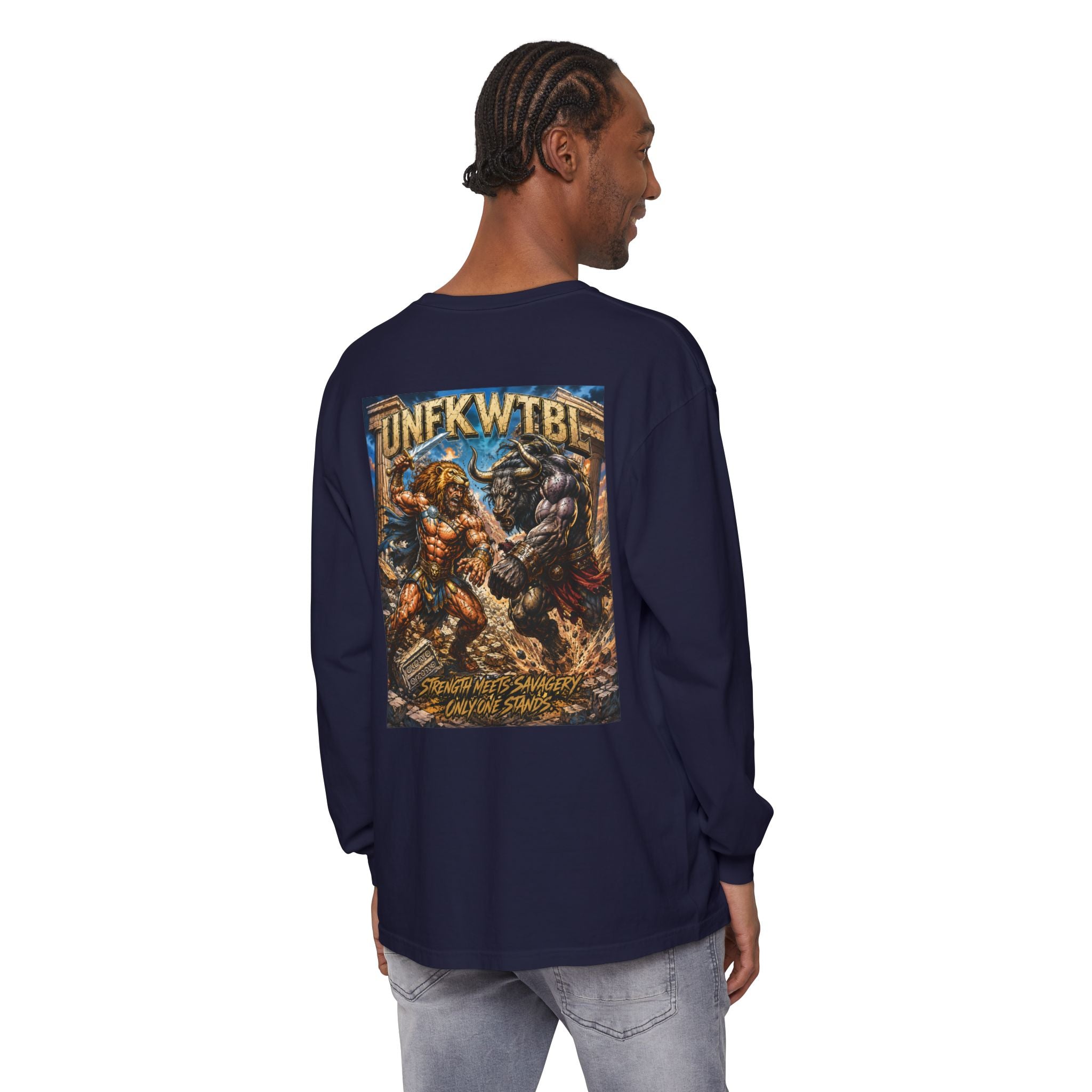 Hercules vs Minotaur Graphic Long Sleeve Tee